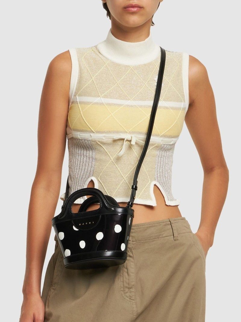 Marni o1w1db10125 Size:OS/Micro Tropicalia Top Handle Bag in Black Size ONE SIZE - 6 Thumbnail
