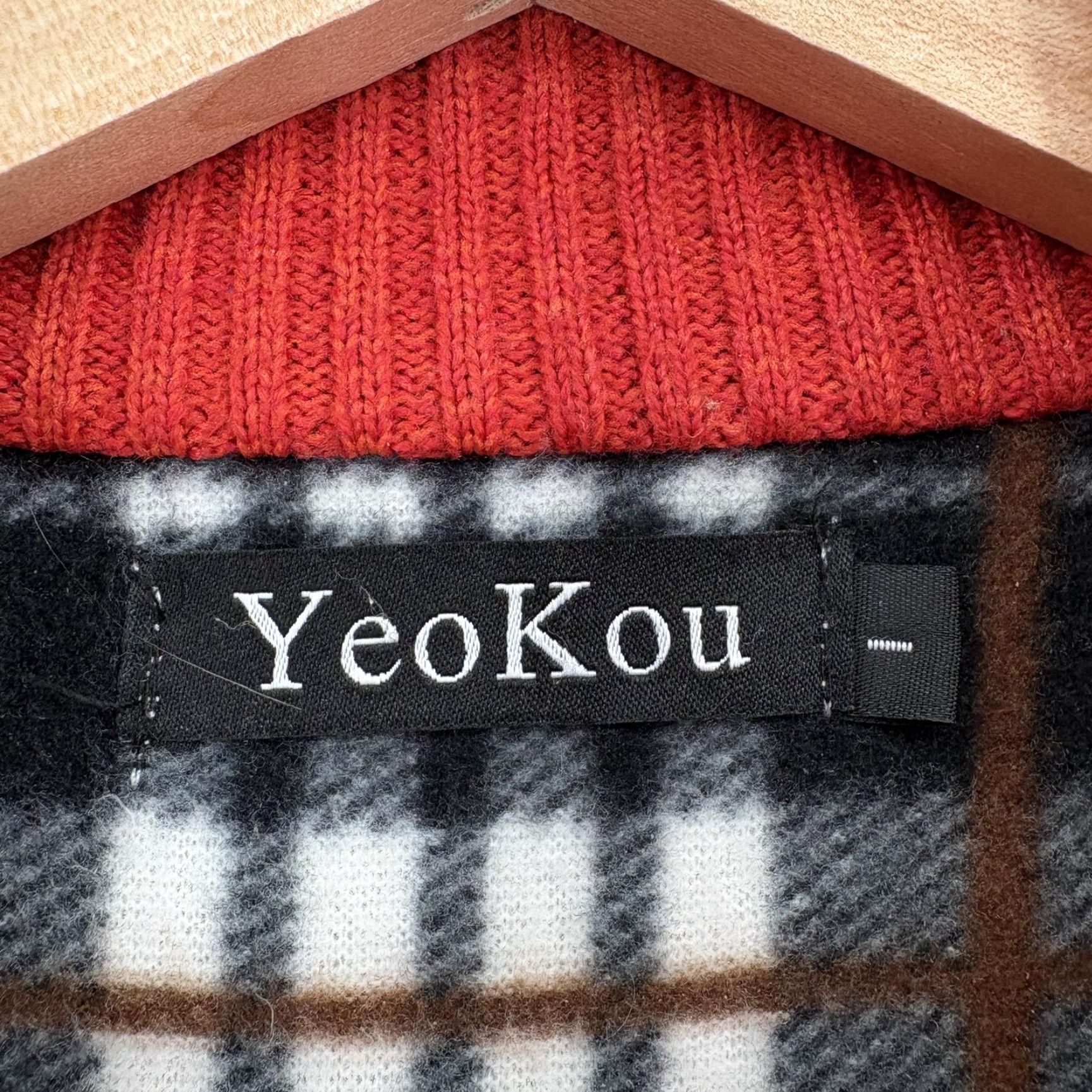 Vintage YeoKou Sweater Mens Large Beige Full Zip Knit Wool Blend Cashmere Lined Size US L / EU 52-54 / 3 - 4 Thumbnail