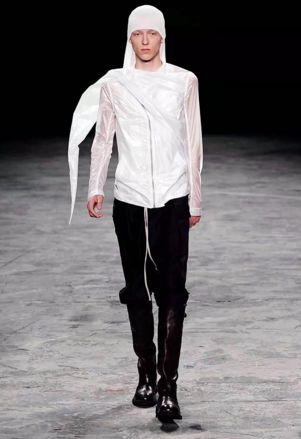 Rick Owens Rick Owens Show white scarf collar ribbon jacket Size US S / EU 44-46 / 1 - 1 Thumbnail