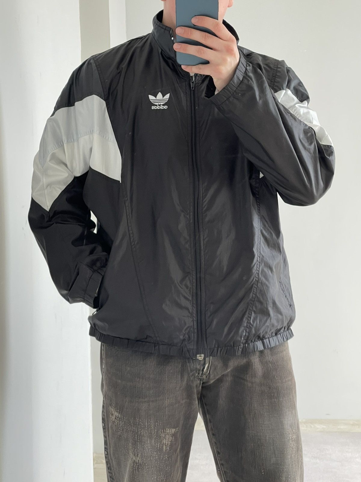 Adidas 90s Vintage Adidas Y2k Nylon Baggy Windbreaker Track Jacket Size US L / EU 52-54 / 3 - 4 Thumbnail