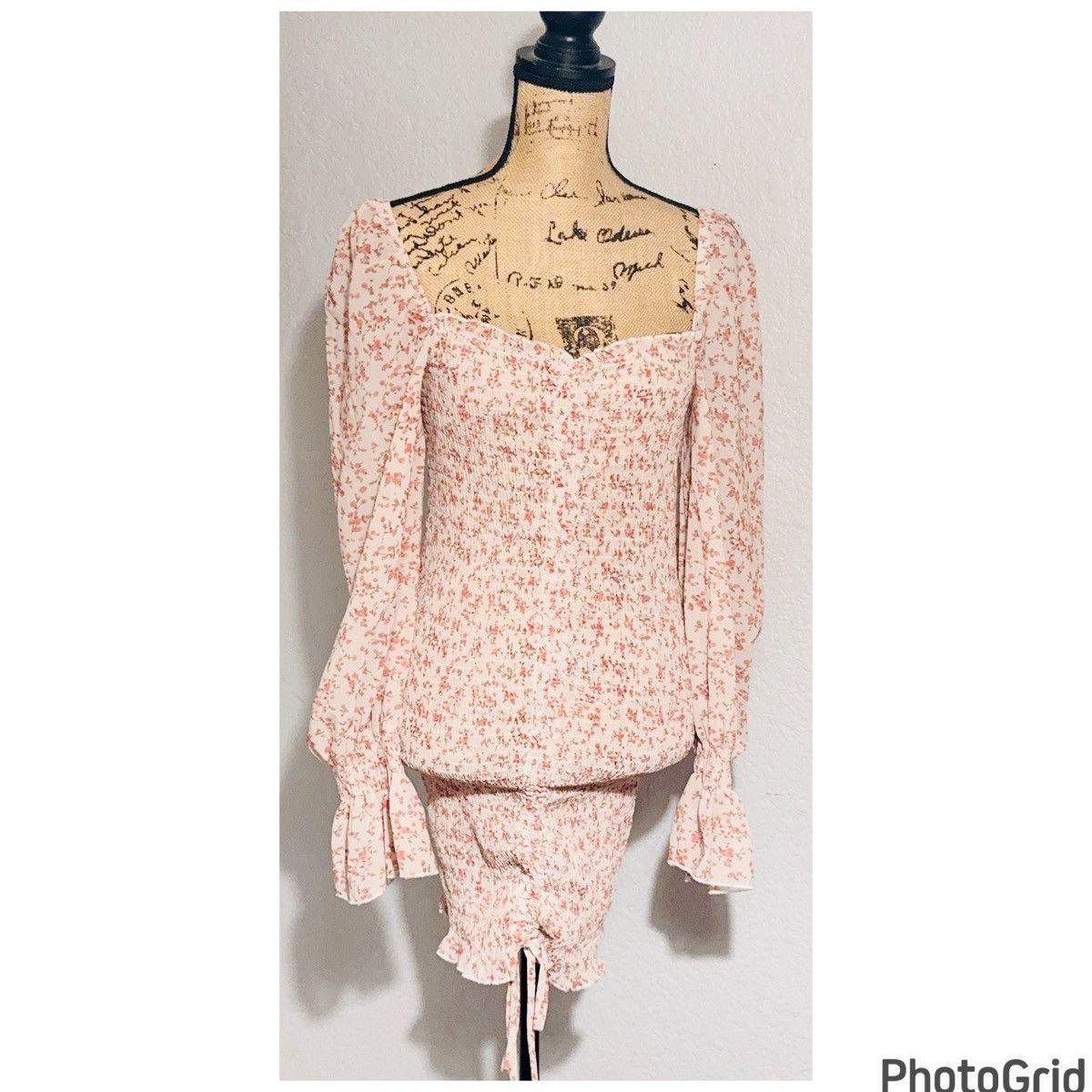 PRINCESS POLLY Princess Polly Floral Puff Sleeve Dress Size L / US 10 / IT 46 - 4 Thumbnail
