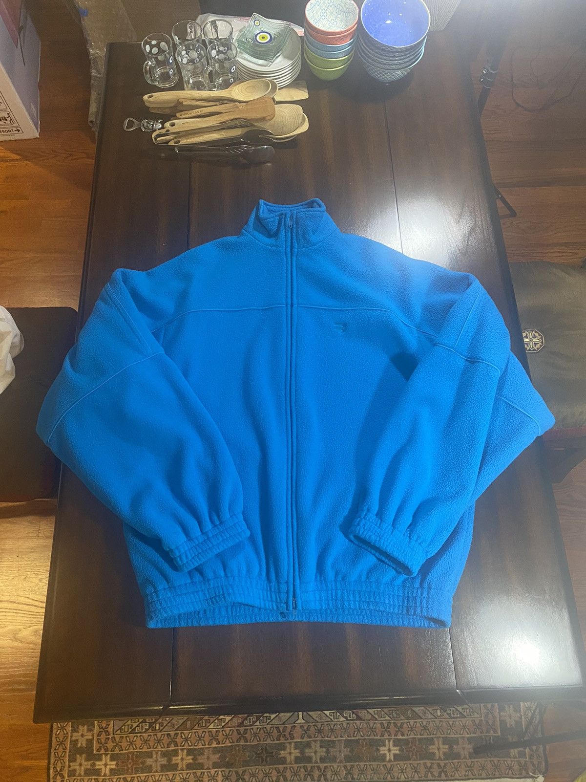Balenciaga Balenciaga Blue Oversized Tracksuit Fleece Jacket Size US M / EU 48-50 / 2 - 1 Thumbnail