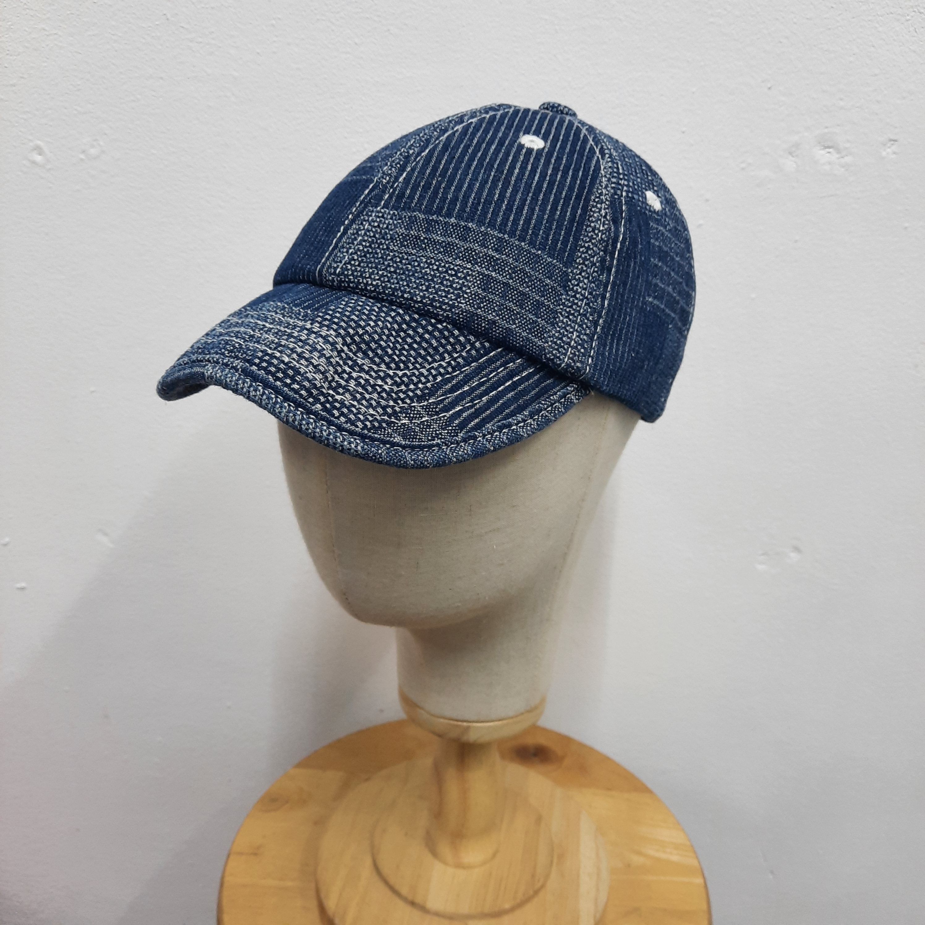 Japanese Brand 💥 Japanese sashiko indigo soft visor work cap Size ONE SIZE - 2 Thumbnail