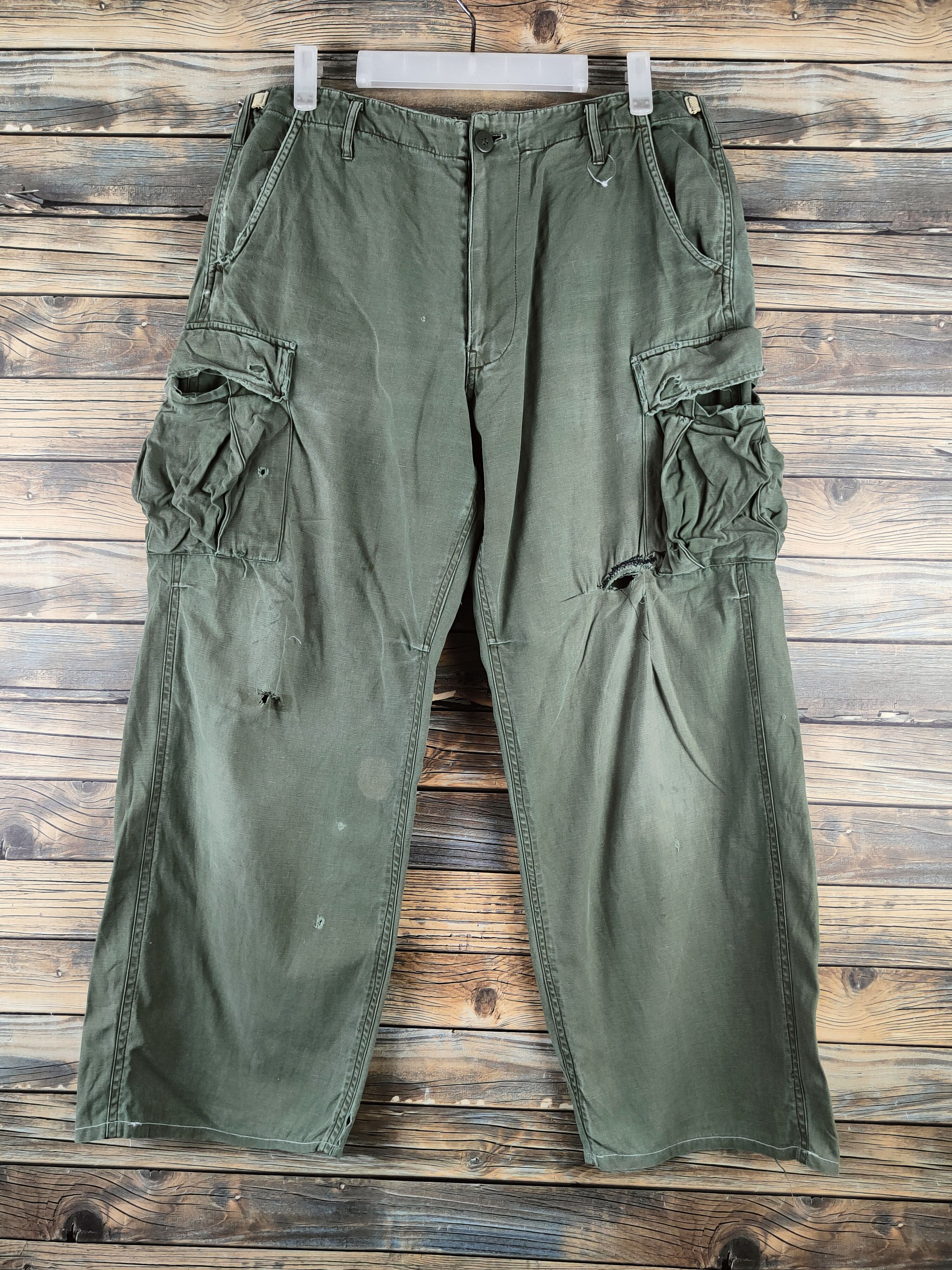DL Vintage miitary worn Green Multipocket Cargo Pants #S2891
