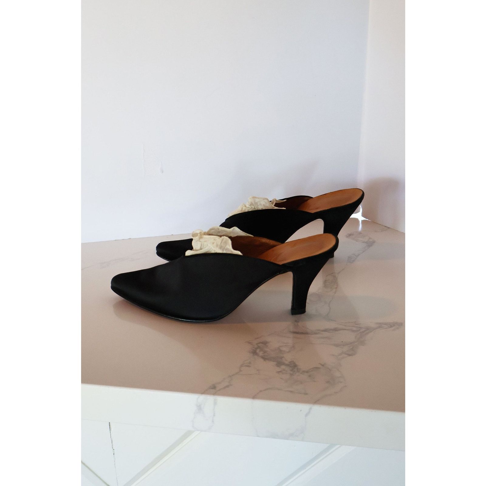 Chantal Thomass Vintage CHANTAL THOMASS Black Satin Pump with Interior Sock Size US 11 / IT 41 - 6 Thumbnail