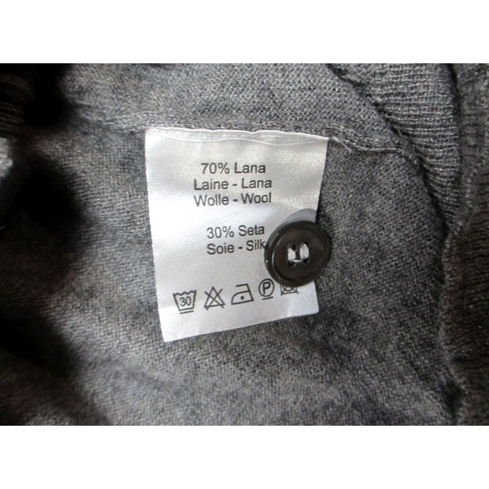 Angelo Nardelli Angelo Nardelli Cardigan Sweater Mens 56 Gray Wool Silk Blend Button Front Mock Neck Knit Casual Cardigan Size US XL / EU 56 / 4 - 2 Thumbnail