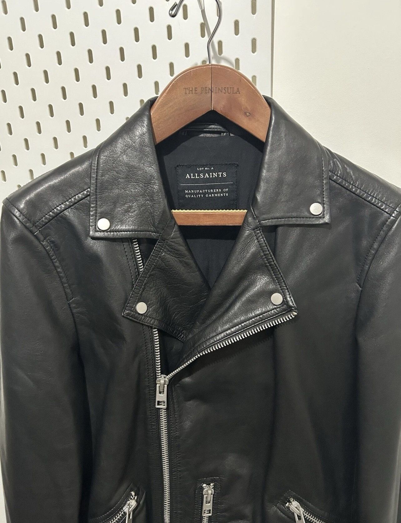 Allsaints Mens All Saints Hemsley Leather Biker Motorcycle cafe racer Size US M / EU 48-50 / 2 - 3 Thumbnail