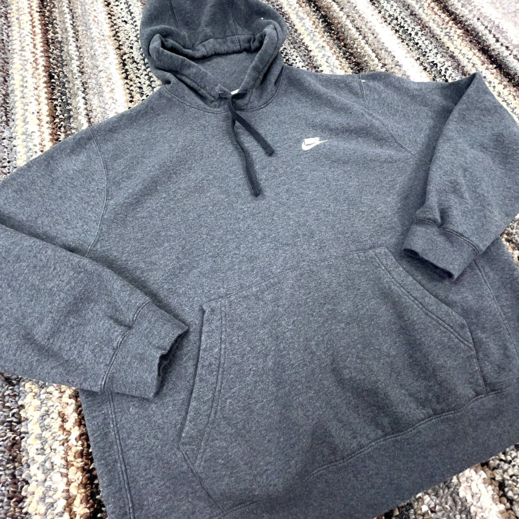 Nike Nike Hoodie Men Large Gray White Pullover Sweatshirt with Swoosh Logo Retro 90s Classic Grunge Style Size US L / EU 52-54 / 3 - 4 Thumbnail
