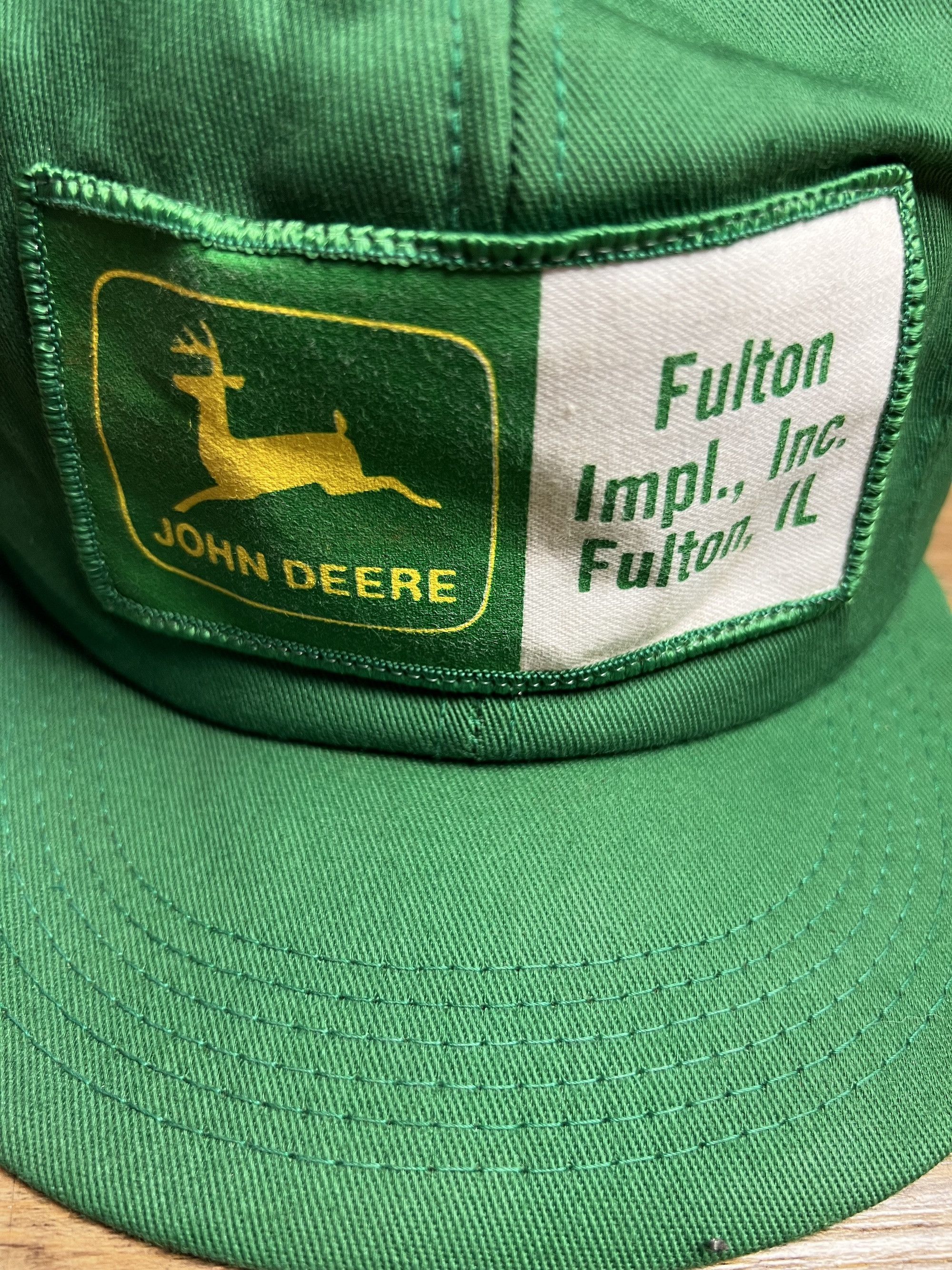 John Deere 1980's John Deere Patch Seed Snapback Cap - Fulton, IL. Size ONE SIZE - 3 Thumbnail