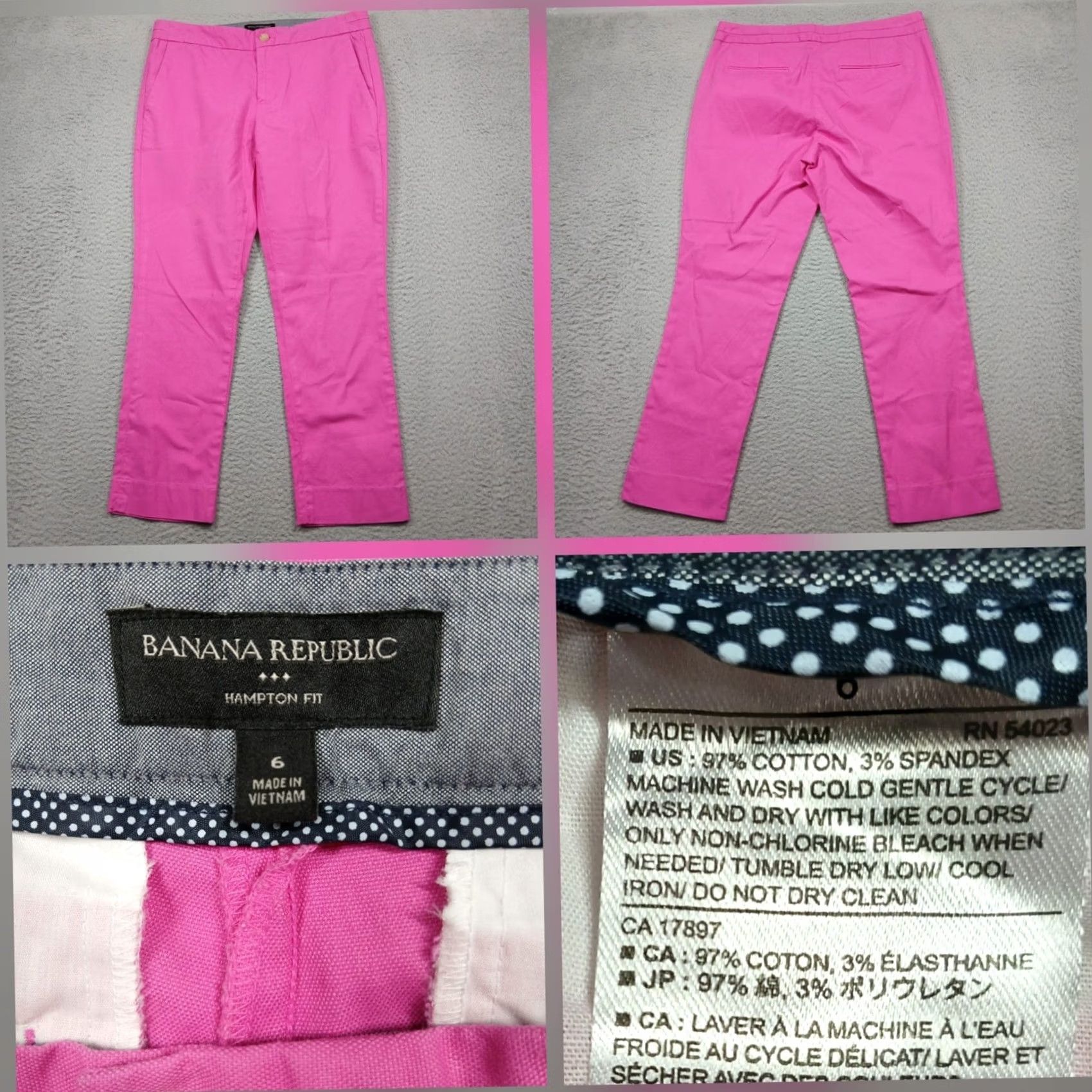 Banana Republic Banana Republic Hampton Fit Pants Womens 6 Pink Stretch Ankle Casual Size 28" / US 6 / IT 42 - 2 Thumbnail