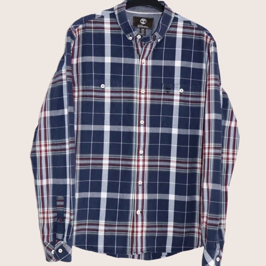 Timberland Timberland Earthkeepers Shirt Slim Fit Check Button-Down Mens Medium Multicoloured Oxford Collar Long Sleeve Casual Shirt Size US M / EU 48-50 / 2 - 1 Thumbnail