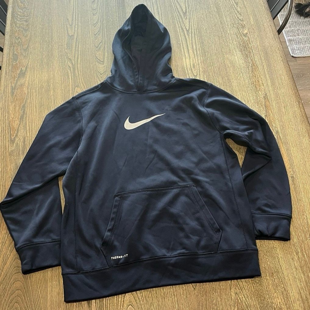Nike Nike Youth Boys Therma-Fit Pullover Hoodie Navy Blue XL Size US XL / EU 56 / 4 - 1 Thumbnail