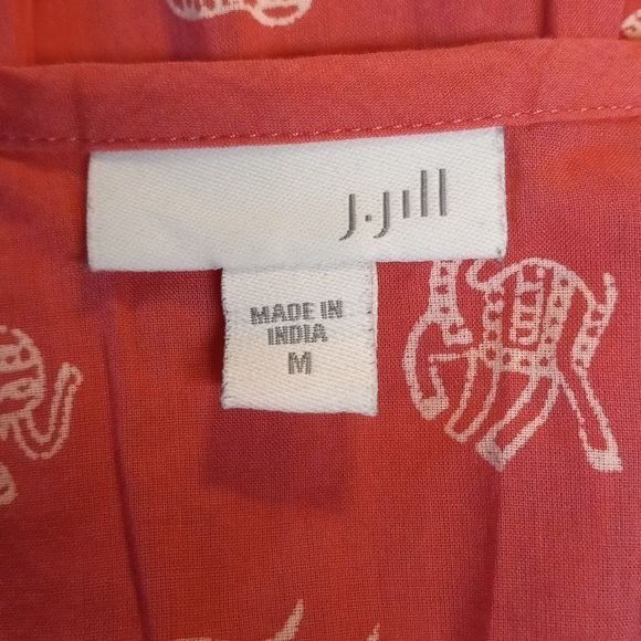 J. Jill J. Jill Size M Womens Coral Elephant Fish Print Long Sleeve Size M / US 6-8 / IT 42-44 - 6 Thumbnail
