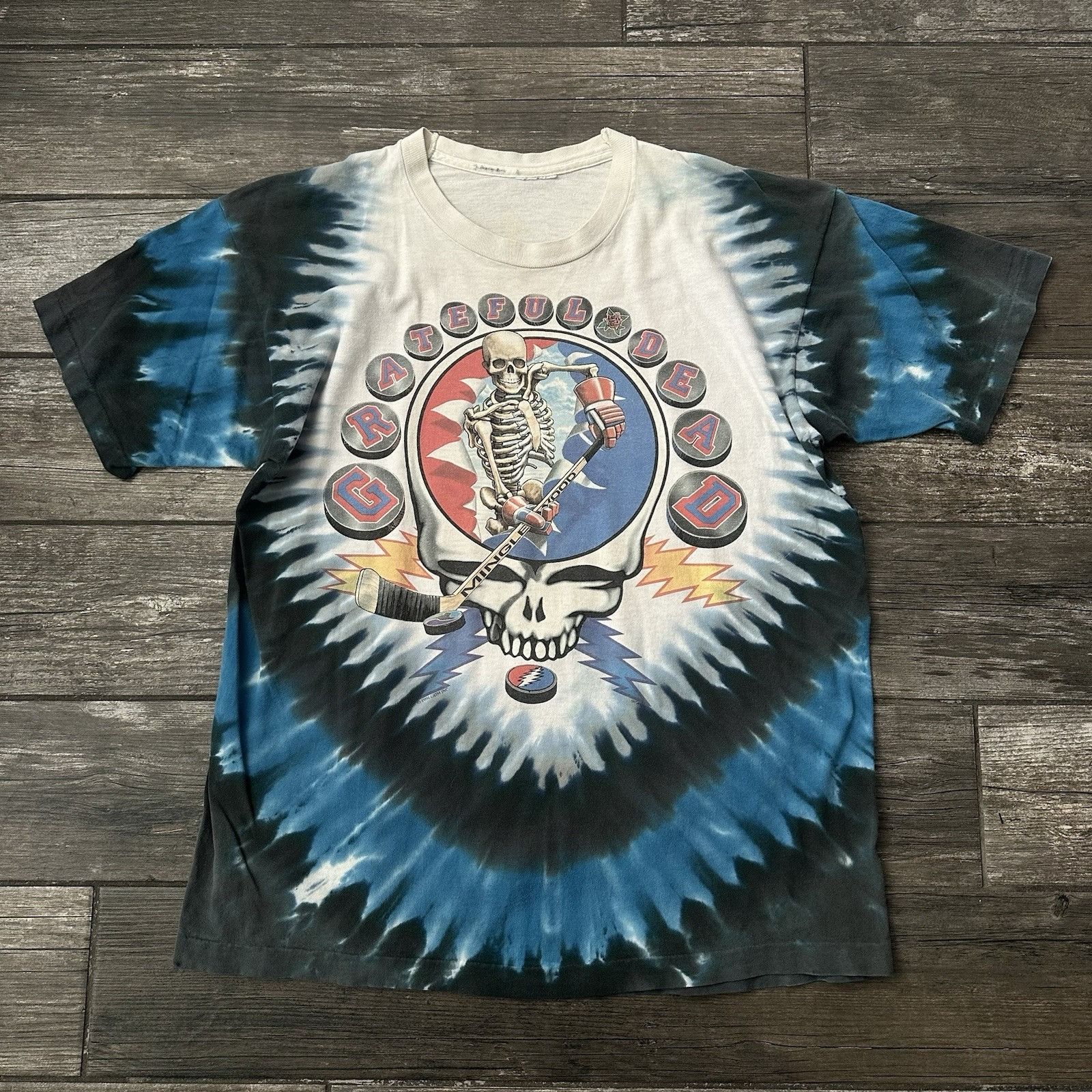 Vintage VTG GRATEFUL DEAD SKIING SKELETON WGITE BLUE BAND PROMO T-SH Size US L / EU 52-54 / 3 - 2 Thumbnail