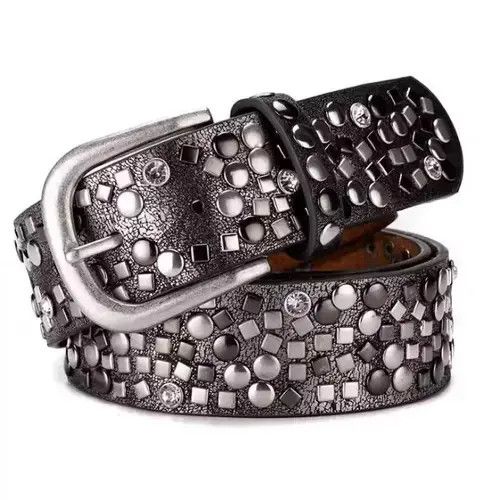 Other Skull Leather Belt Size ONE SIZE - 2 Thumbnail