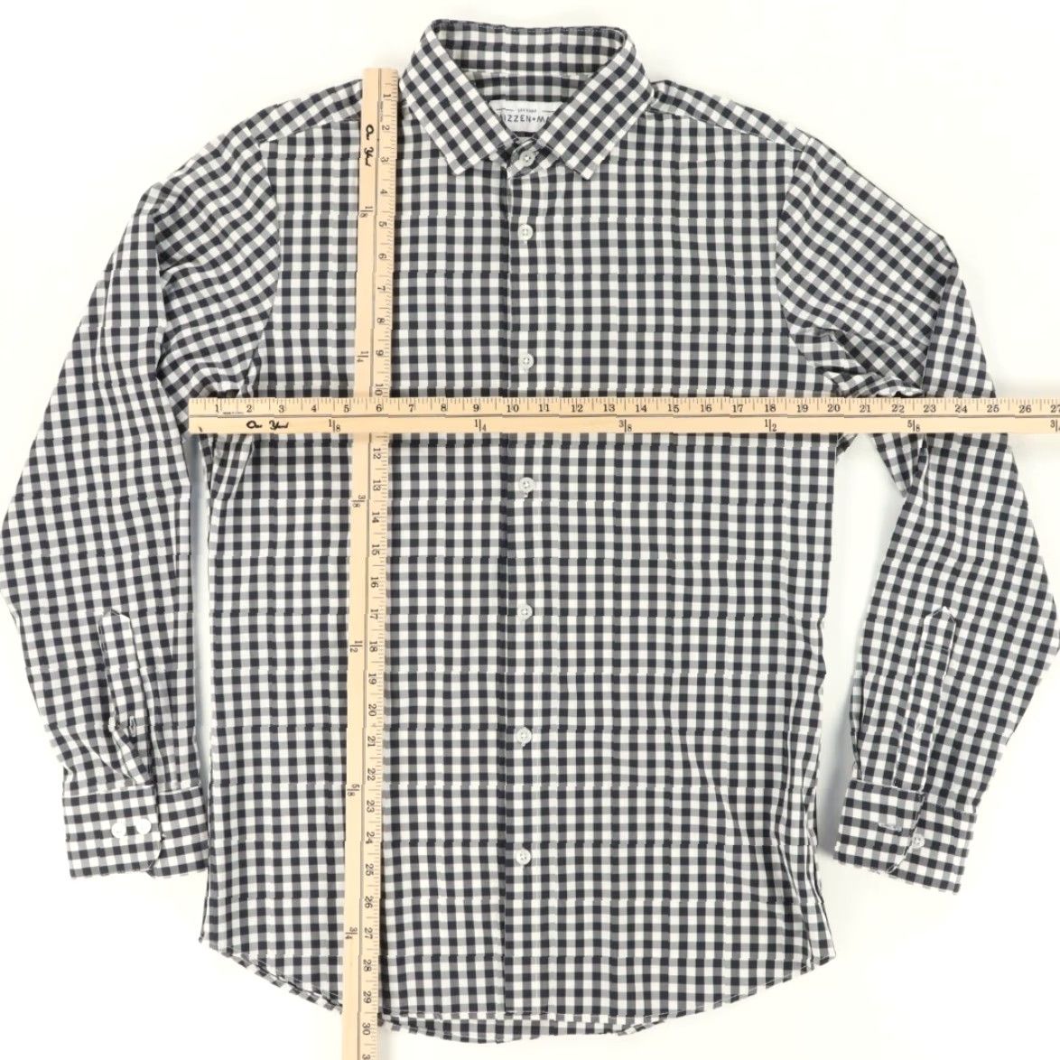 Mizzen+Main Mizzen + Main Leeward Trim Black Men's M Shirt Button Up Check Long Sleeve Slim Fit Size US M / EU 48-50 / 2 - 3 Thumbnail