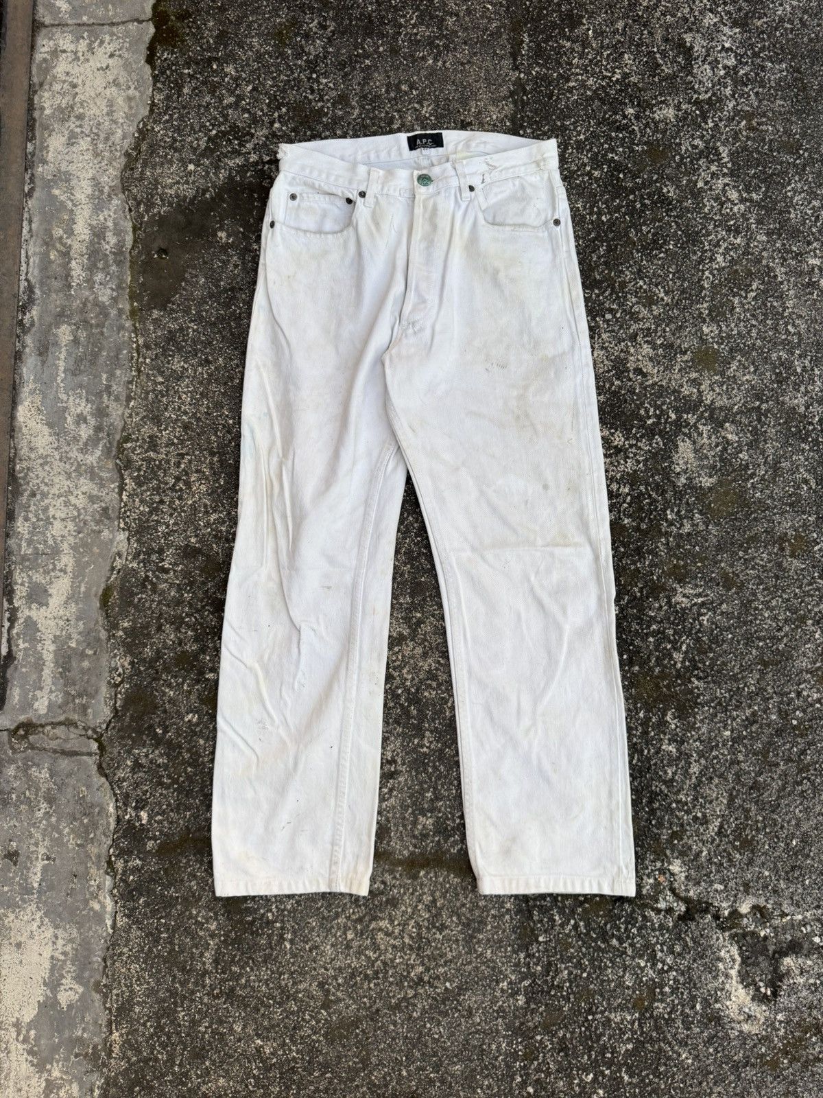 A.P.C. APC SELVEDGE DENIM WHITE JEANS Size US 29 - 1 Thumbnail