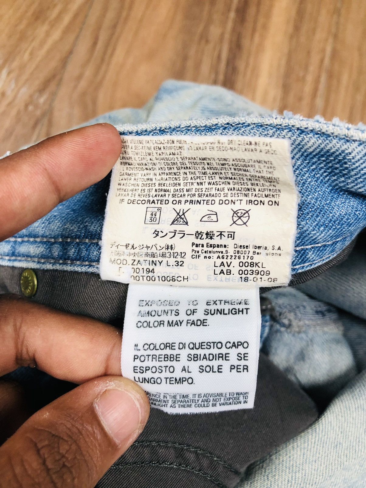 Diesel Diesel Industry Distressed Jeans (35) Size US 29 - 16 Thumbnail
