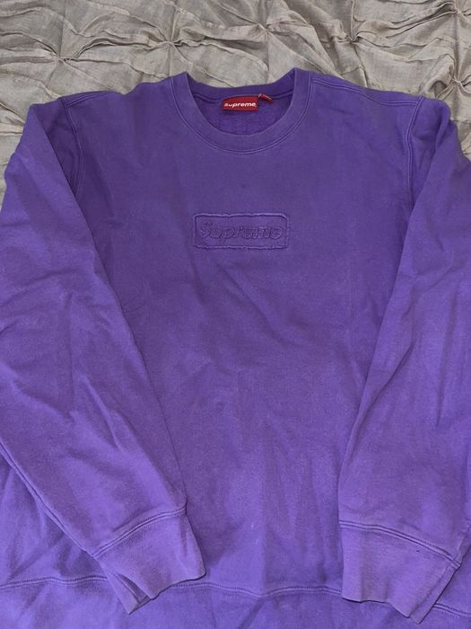 Supreme Supreme Cutout Logo Crewneck Sweatshirt Purple Large | Grailed