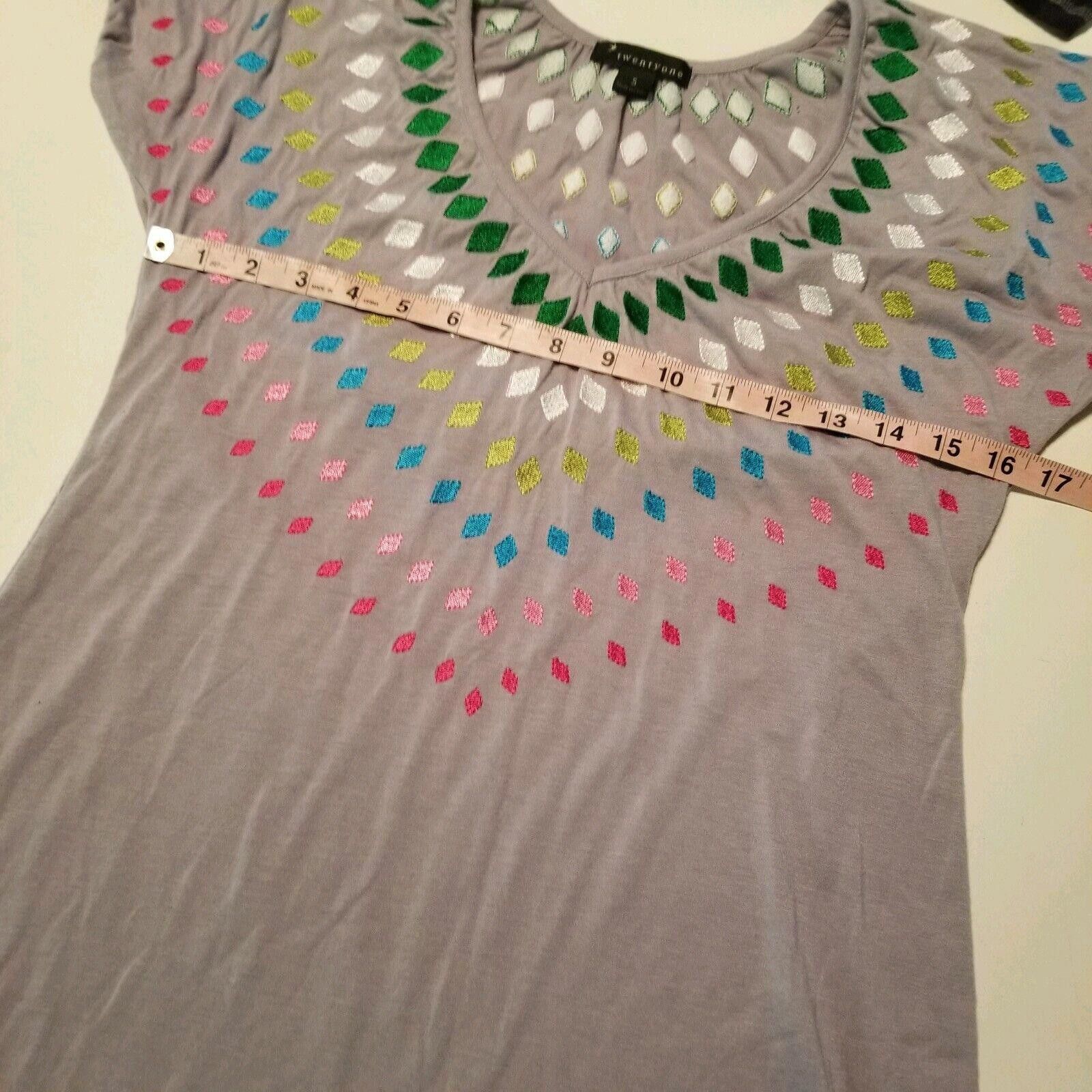 Forever 21 Forever 21 Top Size Small V Neck Grey Long Stretch Size S / US 4 / IT 40 - 5 Thumbnail