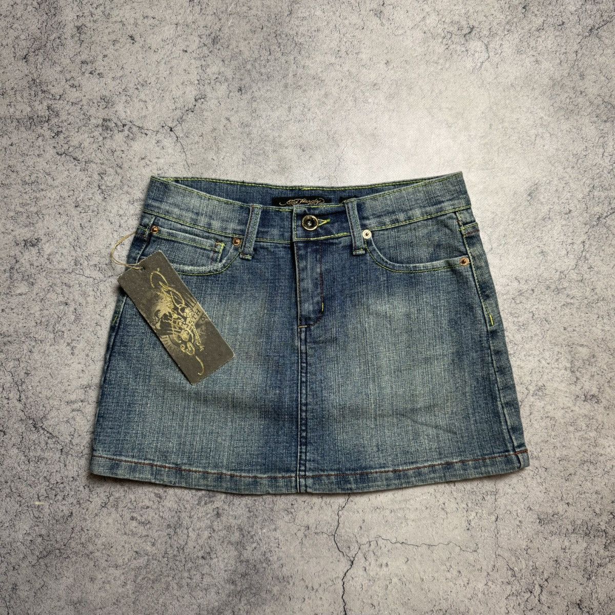 Ed Hardy NEW ED HARDY Vintage Denim Skirt Size 28" / US 6 / IT 42 - 2 Thumbnail