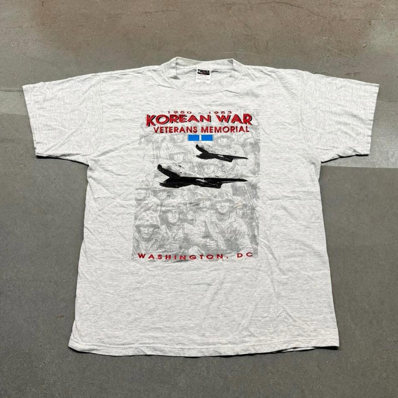 Tultex Vintage 90s Korean War Veterans Memorial Graphic T-shirt Size US XL / EU 56 / 4 - 1 Thumbnail