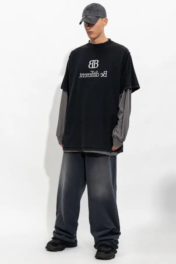 Balenciaga o1in1g1024 Baggy Sweatpants & Joggers in Black Size US 26 / EU 42 - 2 Thumbnail