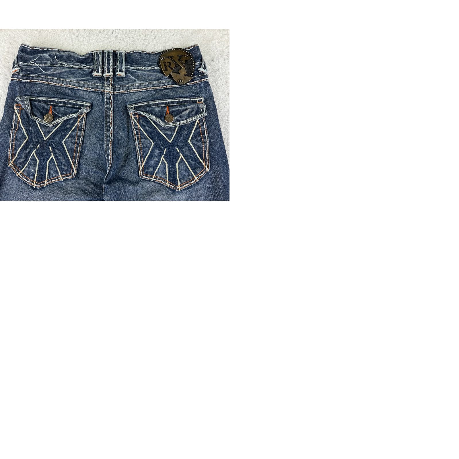 Vintage XRay Jeans Mens 32 Blue Denim Straight 100% Cotton Straight 32x31 Jeans Men Blue Denim 100% Cotton Regular Fit 5-Pocket Mens Size US 32 / EU 48 - 10 Thumbnail