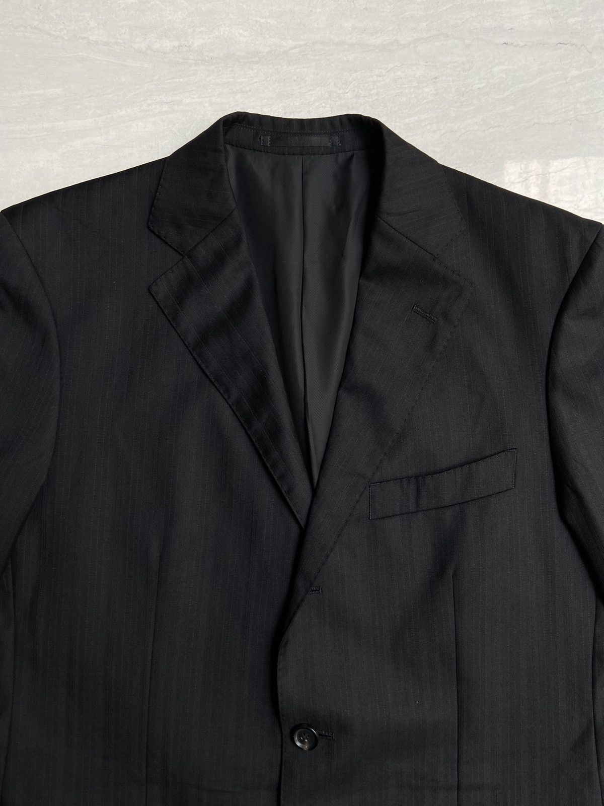 Loro Piana LORO PIANA VISARUNO Black Suit Size 50L - 8 Thumbnail