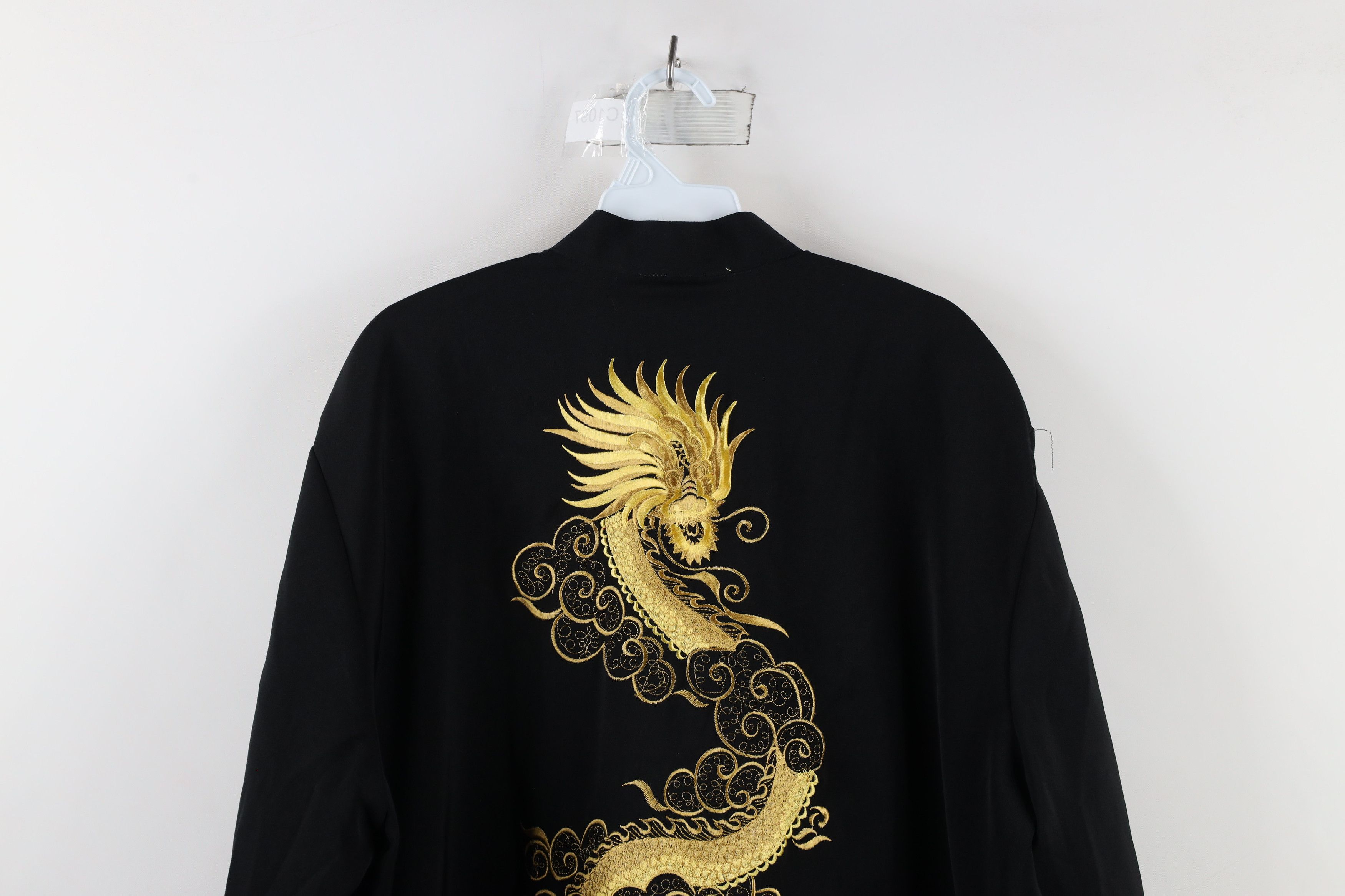 Vintage Vintage 90s Dragon Tie Button Kimono Jacket Black Gold Size US XXL / EU 58 / 5 - 16 Thumbnail