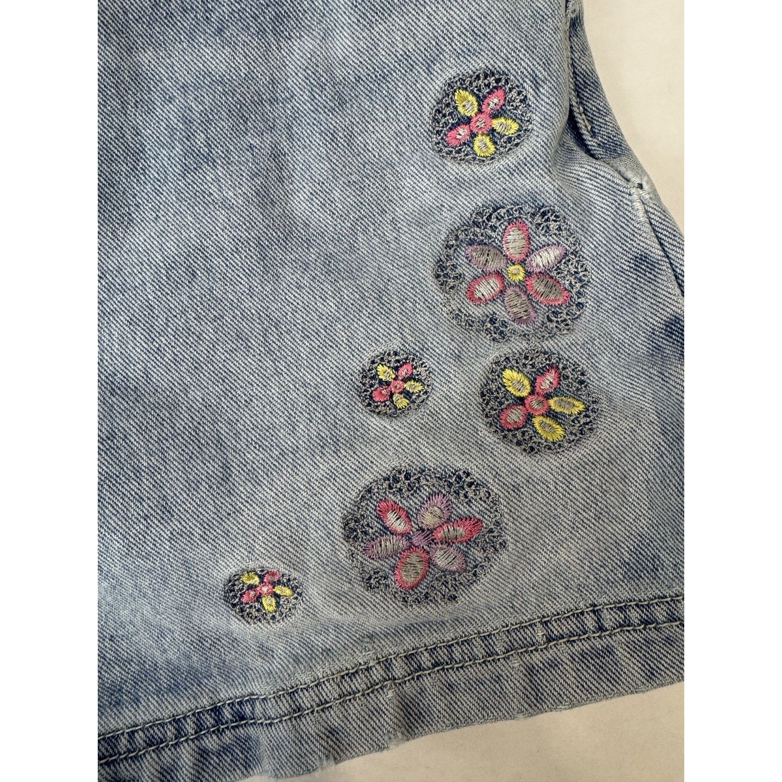 Other Vtg 80s No Excuses Embroidered Floral Jean Short Festival 9 Size 28" / US 6 / IT 42 - 3 Thumbnail
