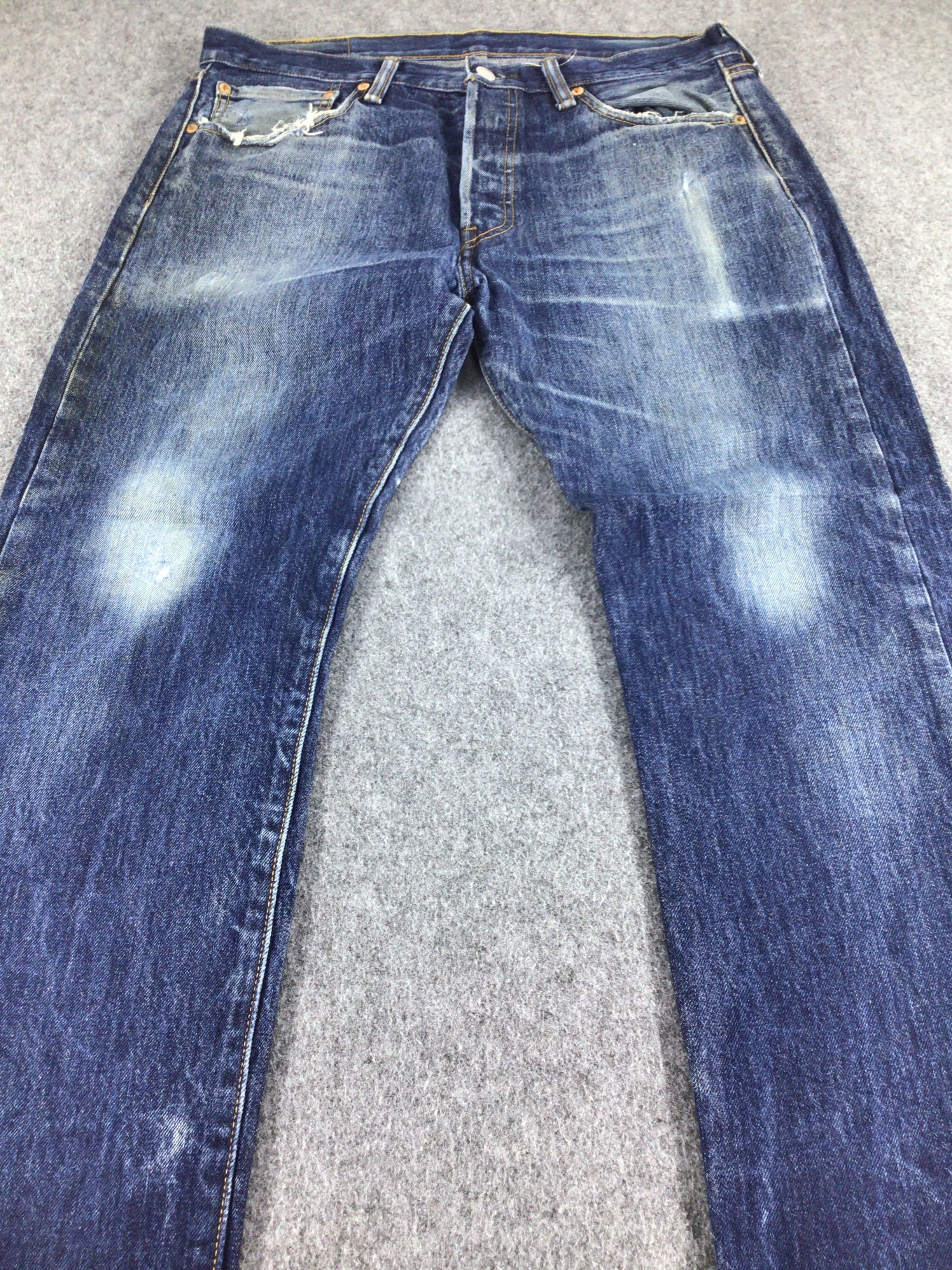 Levi's Levis Vintage 501 Jeans Faded Blue Washed Denim -J346 Size US 34 / EU 50 - 3 Thumbnail