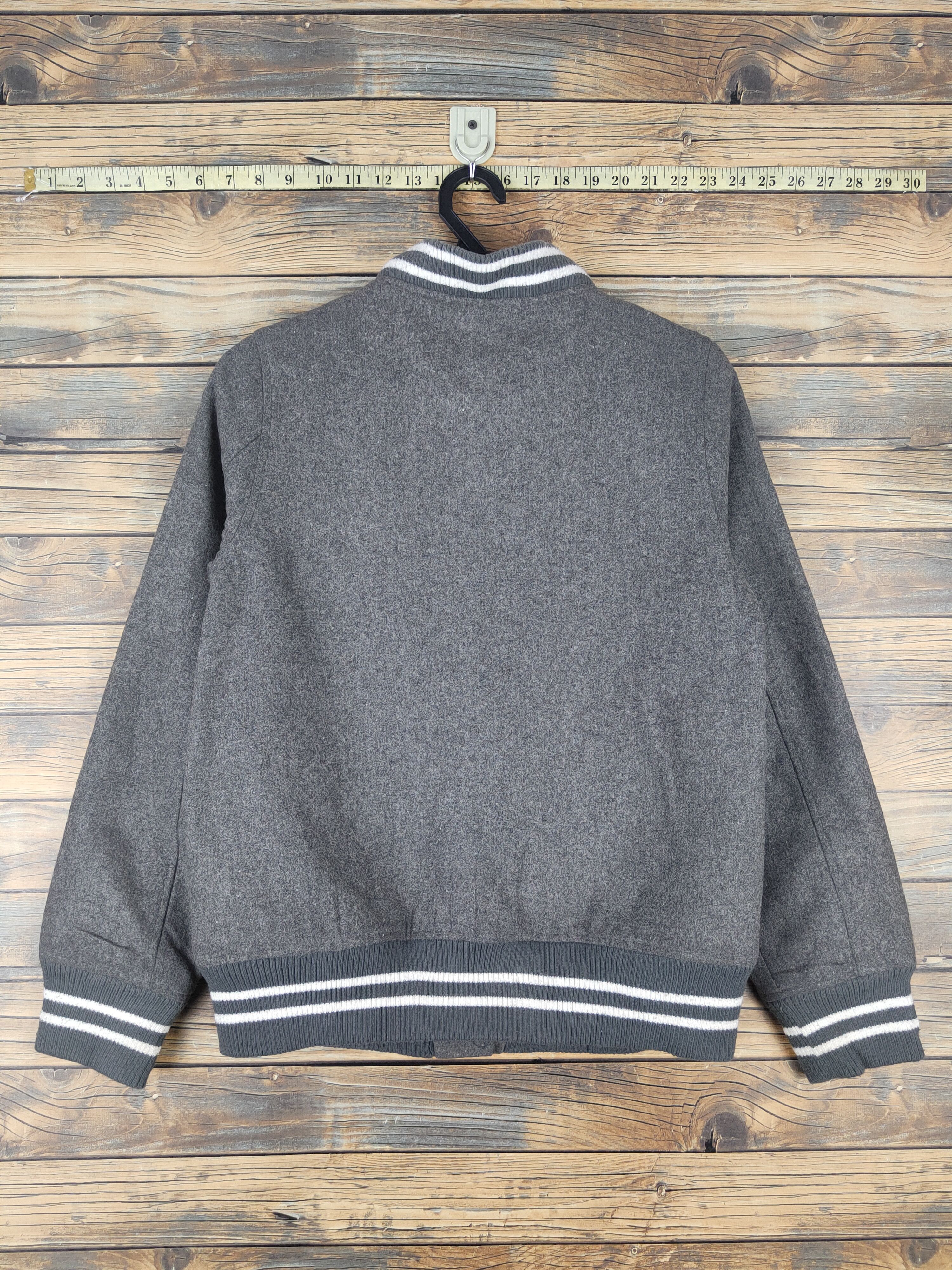 Japanese Brand E Hypen World Gallery Gray Varsity Jackets #W1072 Size US S / EU 44-46 / 1 - 7 Thumbnail