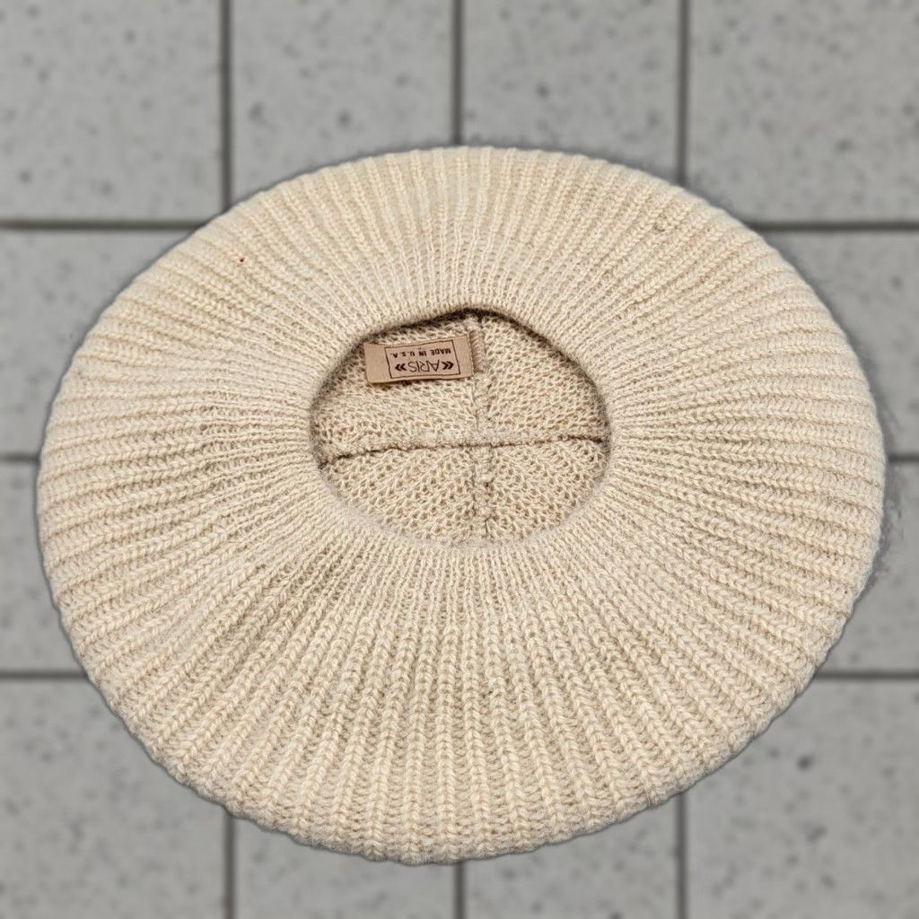 Vintage VINTAGE Aris Beret Hat Women OS Beige Cream USA Fuzzy Angora Wool Blend Knit Handcrafted Styled Parisian Casual 90s Womens Size ONE SIZE - 1 Thumbnail