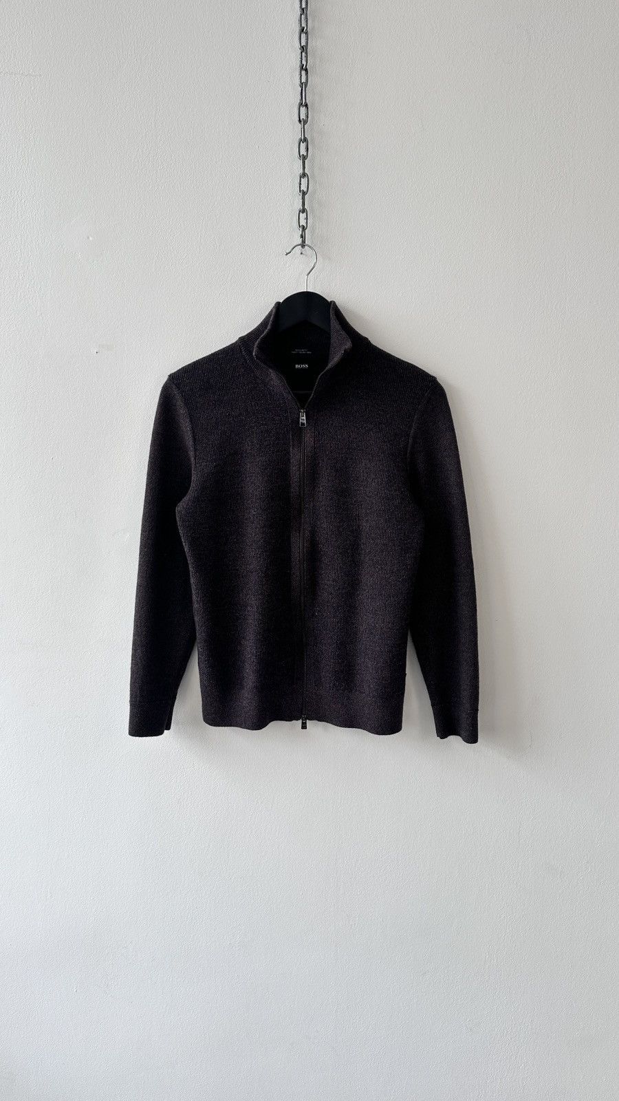 Hugo Boss Hugo Boss Zip Up Knit Jumper S Regular Fit Brown Virgin Wool Size US S / EU 44-46 / 1 - 1 Thumbnail