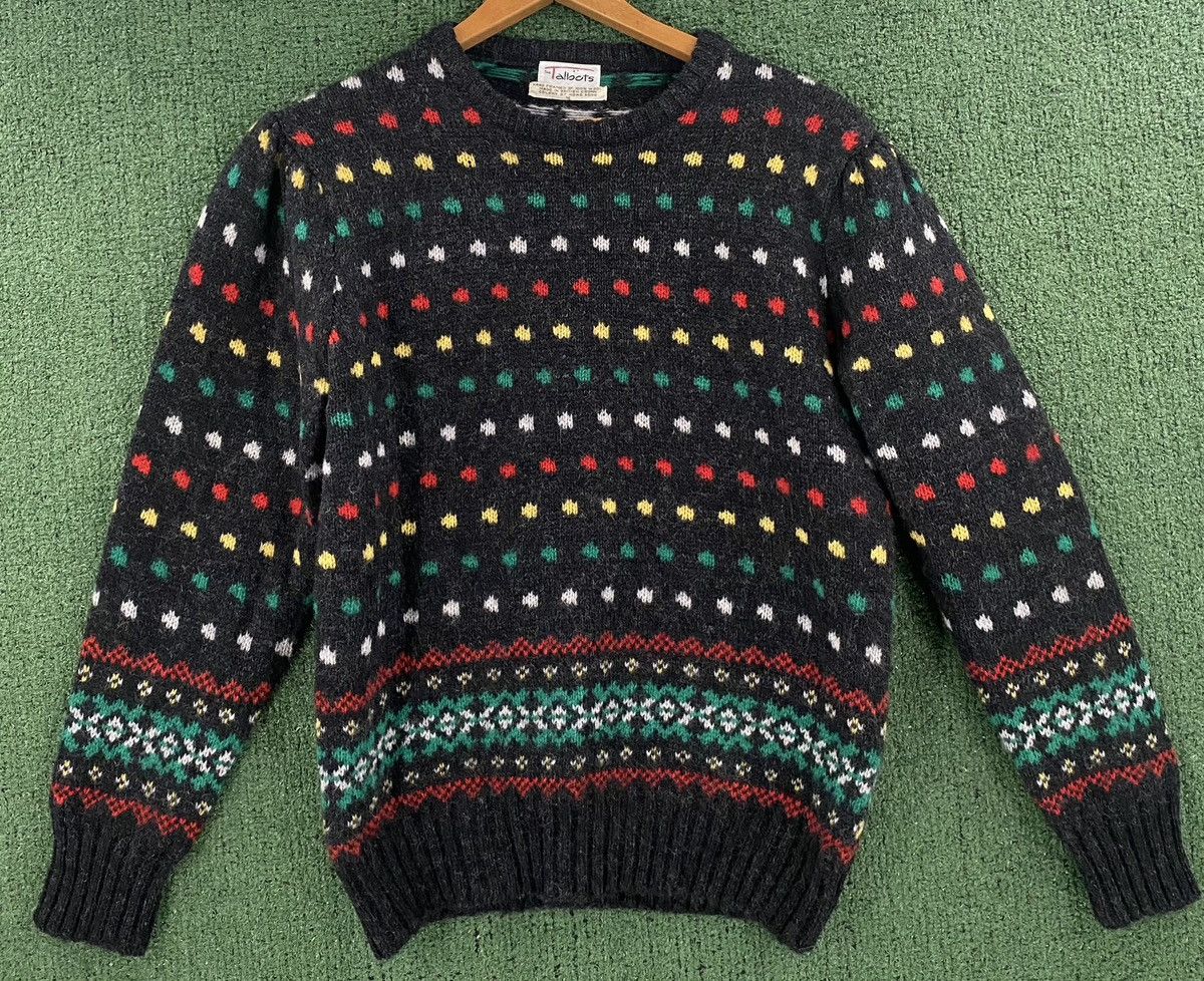 Talbots Vintage 90’s Talbots Polka Dot Pattern 100% Wool Sweater Sm. Size S / US 4 / IT 40 - 1 Thumbnail