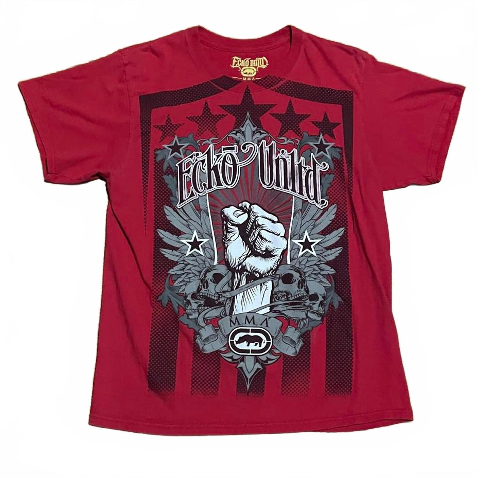 Ecko Unltd. Ecko Unltd. MMA Skull Styled Black & Red Graphic L T-Shirt Size US L / EU 52-54 / 3 - 1 Thumbnail