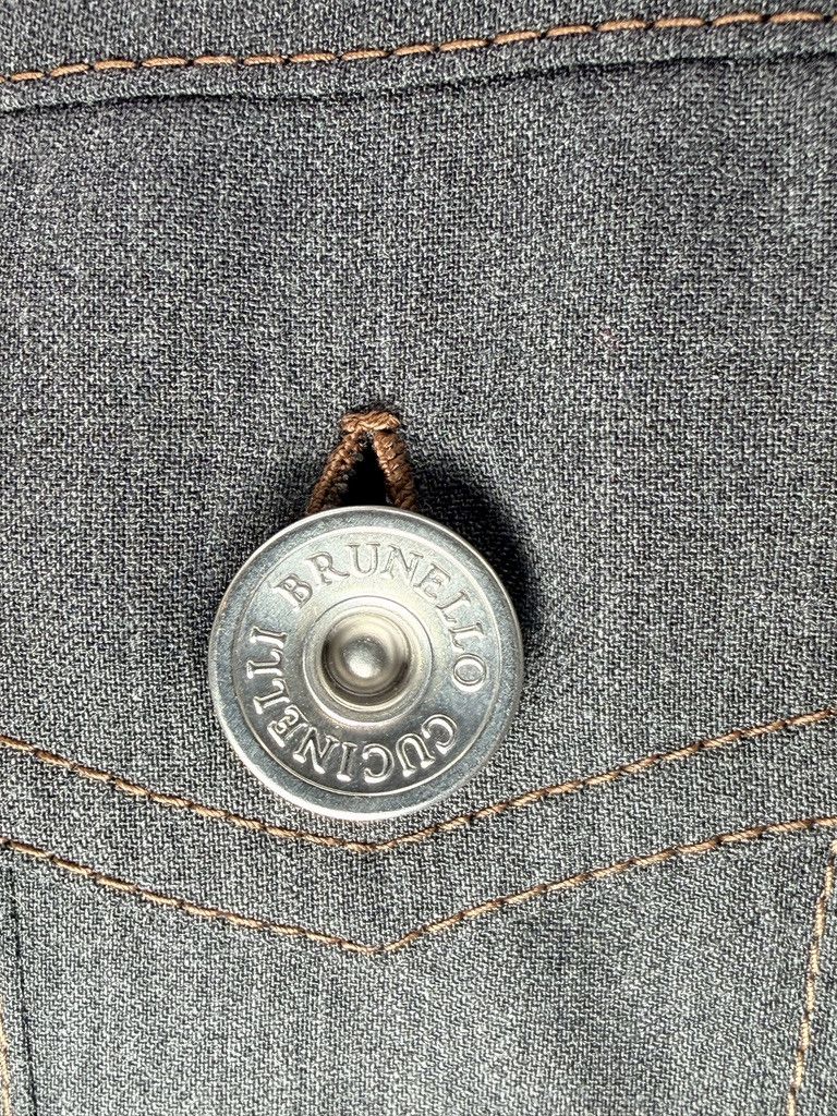 Brunello Cucinelli BRUNELLO CUCINELLI Wool Denim Bomber Grey Jacket Size US M / EU 48-50 / 2 - 7 Thumbnail
