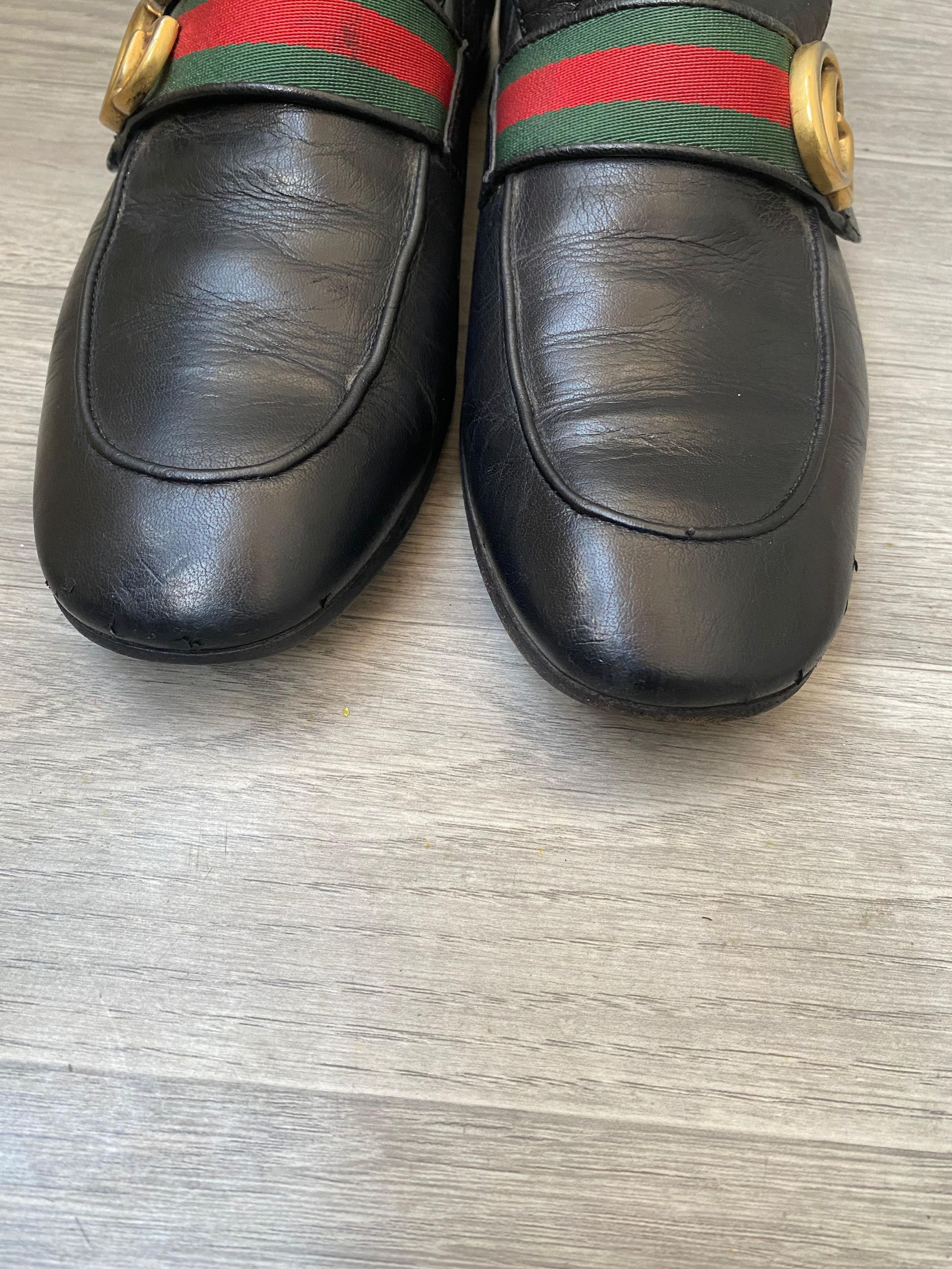 Gucci Gucci GG Marmont 3 Stripe Leather Loafers US 8.5 Size US 8.5 / EU 41-42 - 4 Thumbnail