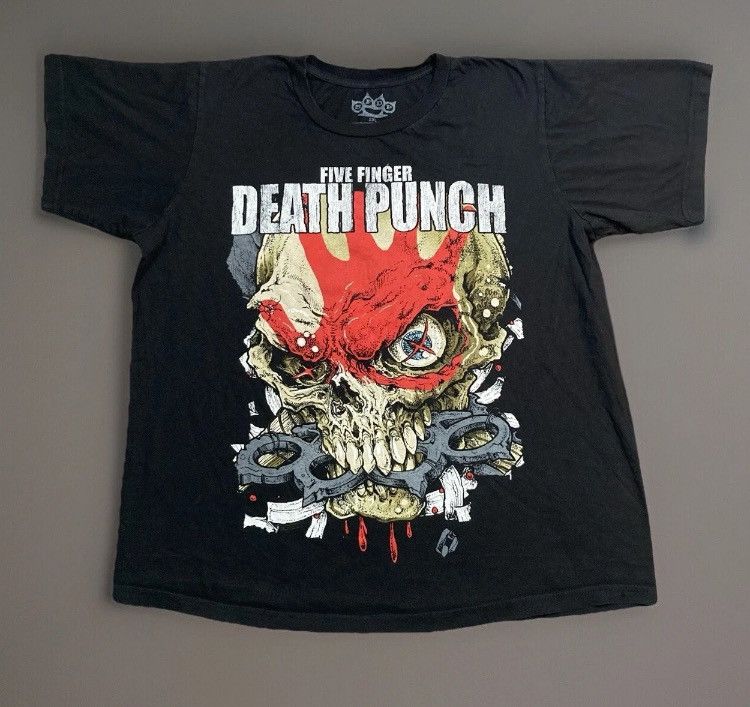 Designer × Hot Topic Hot Topic Five Finger Death Punch Skull T-Shirt Size US XXL / EU 58 / 5 - 1 Thumbnail