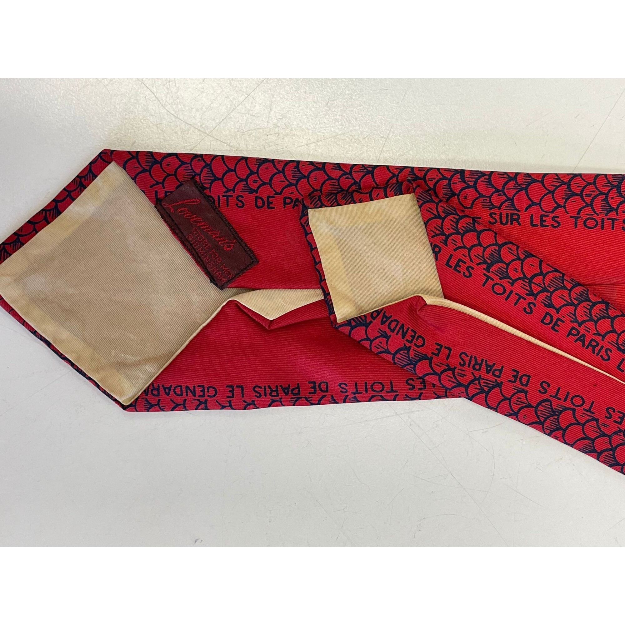 Other Vtg Sur Les Toits De Paris le Gendarme Silk Rockabilly Tie Size ONE SIZE - 5 Thumbnail