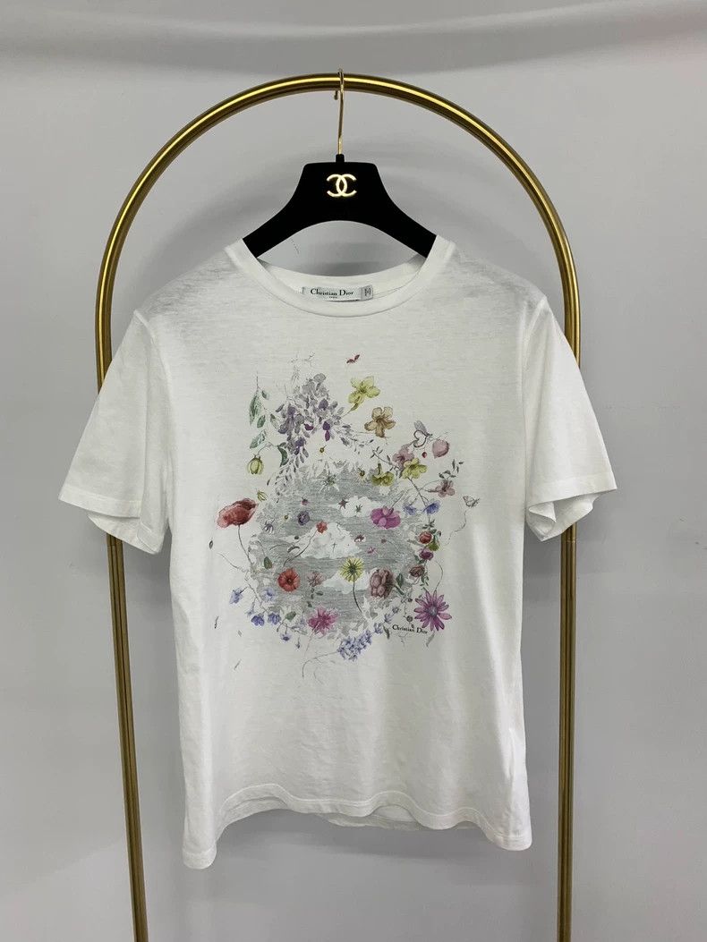 Dior Dior Colorful floral butterfly print short-sleeved T-shirt Size M / US 6-8 / IT 42-44 - 1 Thumbnail