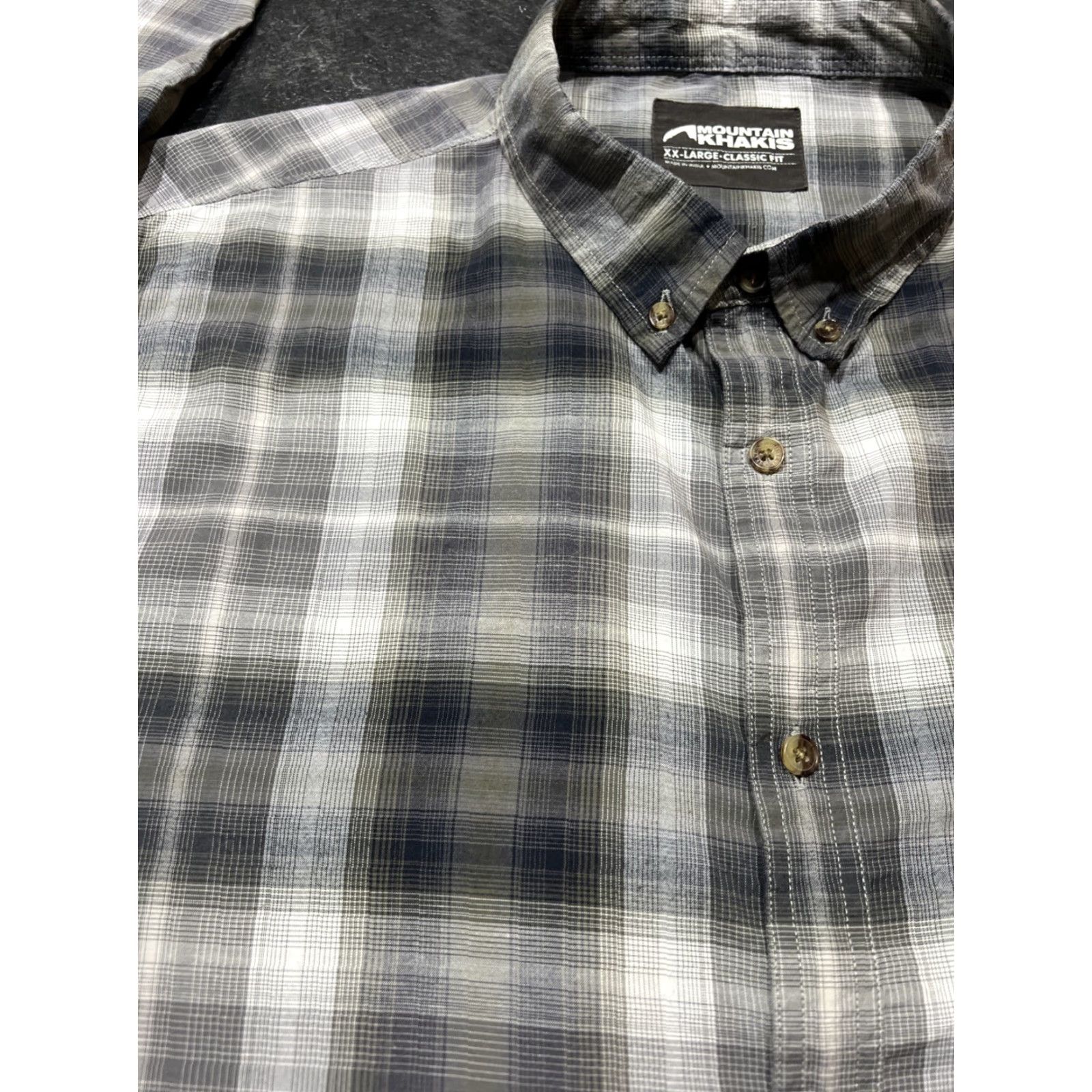 Mountain Khakis Mountain Khakis Shirt Men's XXL 2XL Lightweight L/S Gray Plaid Size US L / EU 52-54 / 3 - 4 Thumbnail