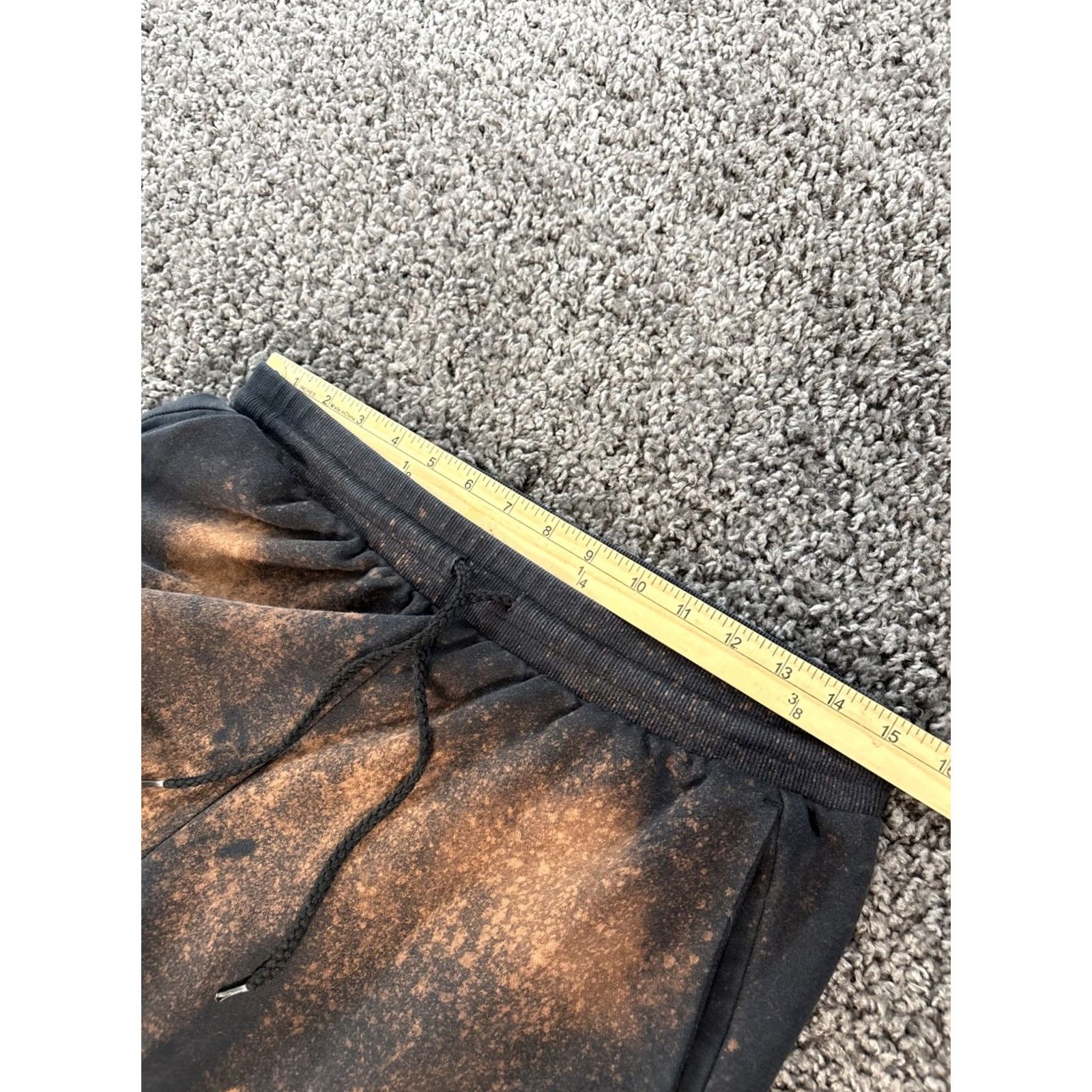 Adidas Adidas Joggers Men Large Black Fleece Tappered Acid Bleach Washed Distressed Pants Activewear L Size US 33 - 4 Thumbnail