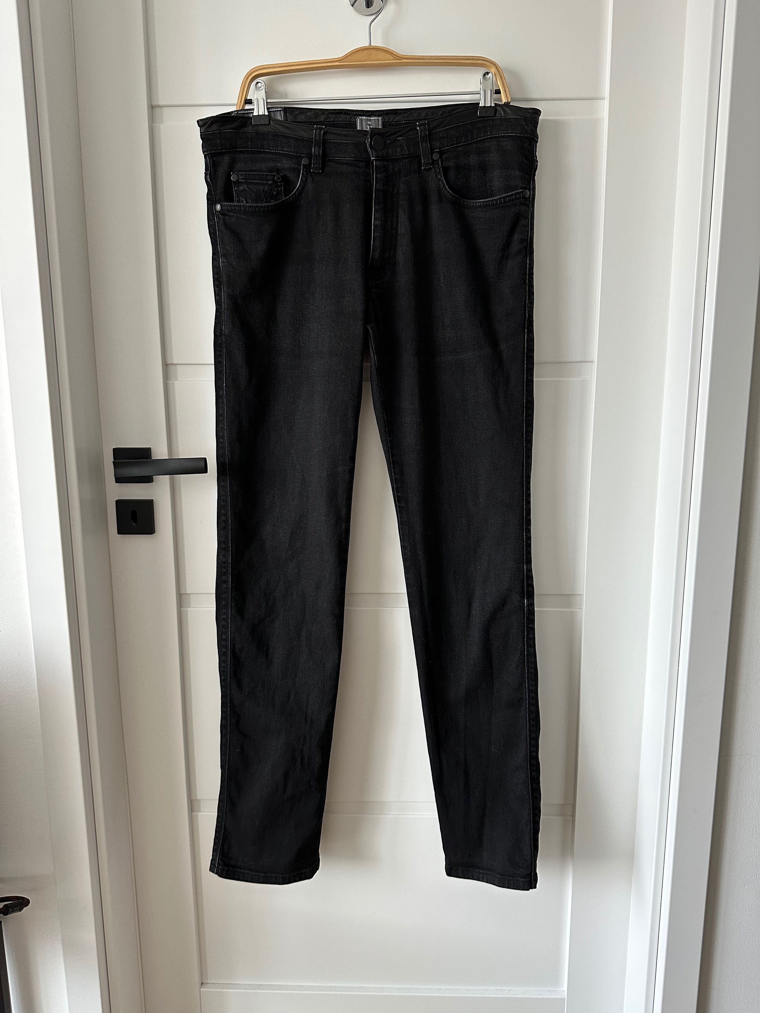 image of Ermenegildo Zegna Dark Gray Slim Stretch Denim Pants, Men's (Size 33)