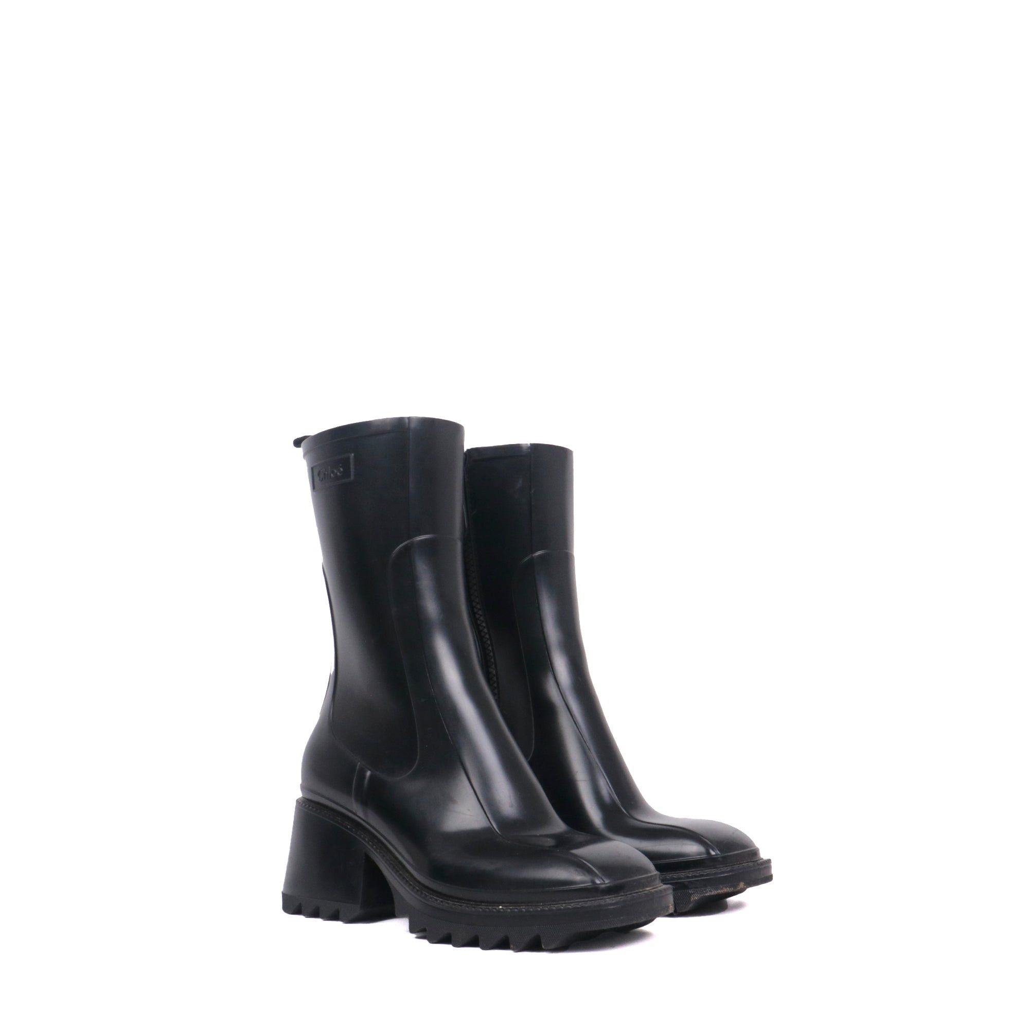 Chloe CHLOÉ - Betty Chloé ankle boots in black rubber (T39) Size US 8 / IT 38 - 1 Thumbnail
