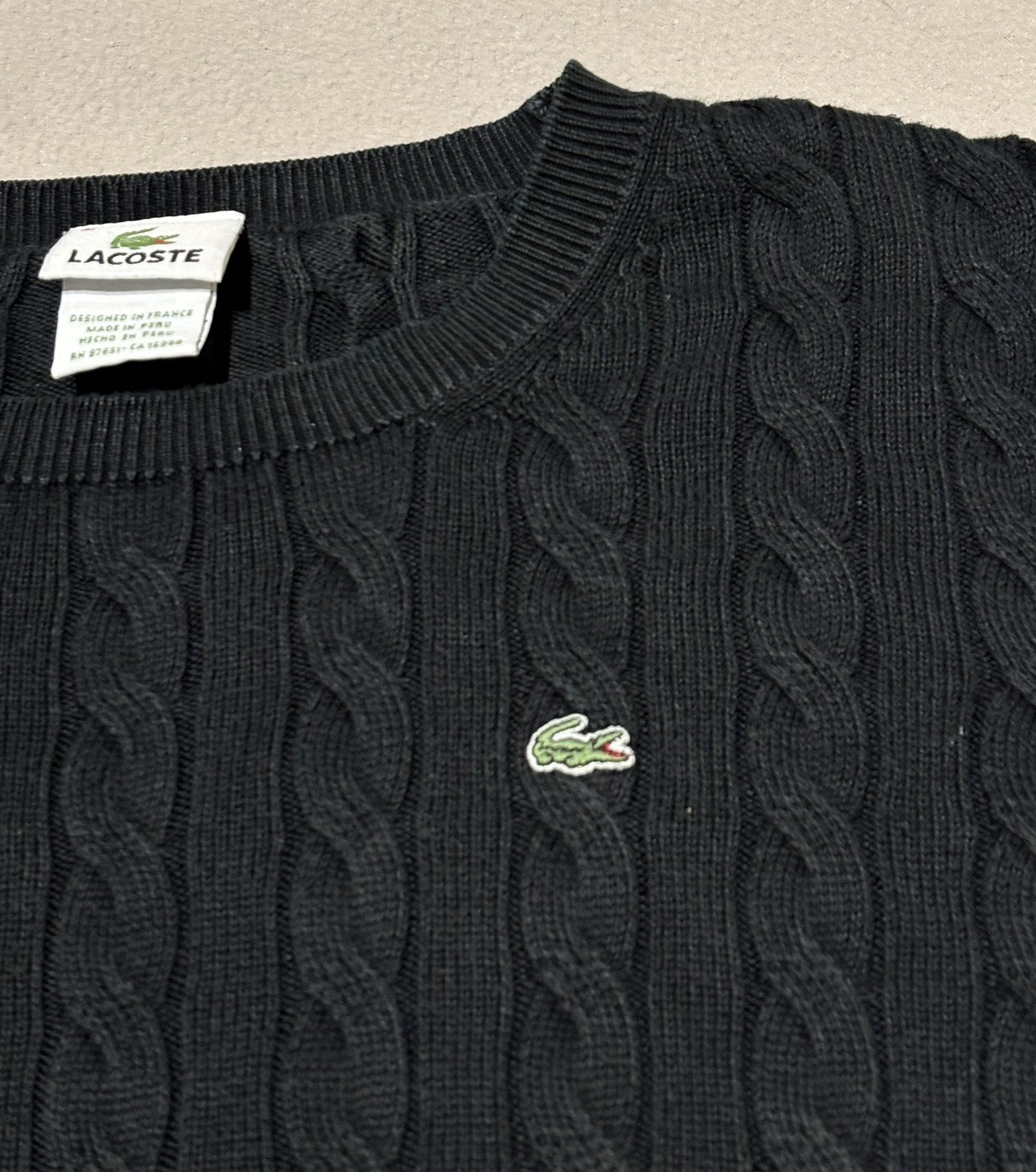 Lacoste Lacoste Cable Sweater Black Size M / US 6-8 / IT 42-44 - 6 Thumbnail