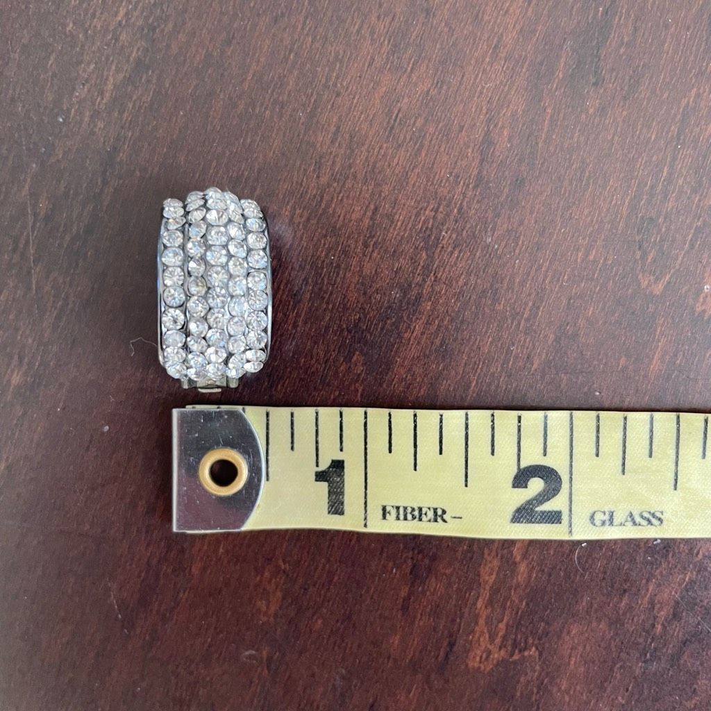 Other C-Shape Rhinestone Crystal Clip On Earrings Gunmetal Size ONE SIZE - 4 Thumbnail