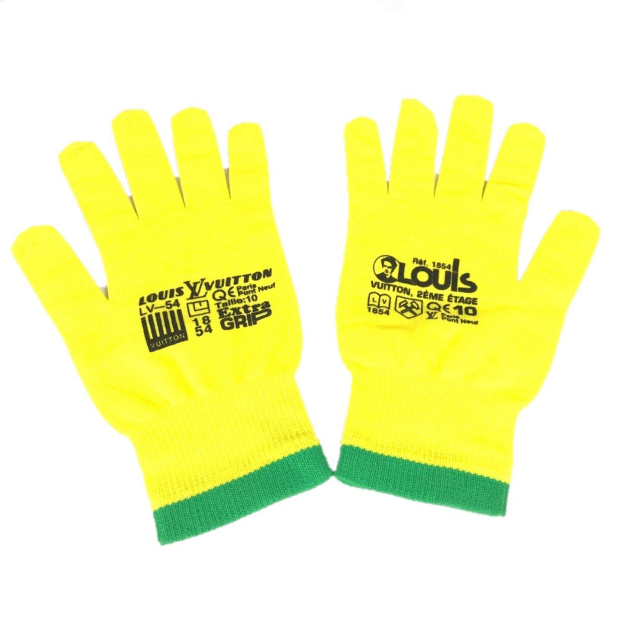 Louis Vuitton Louis Vuitton MP2370 Glove gloves yellow Green x Black Size ONE SIZE - 1 Thumbnail
