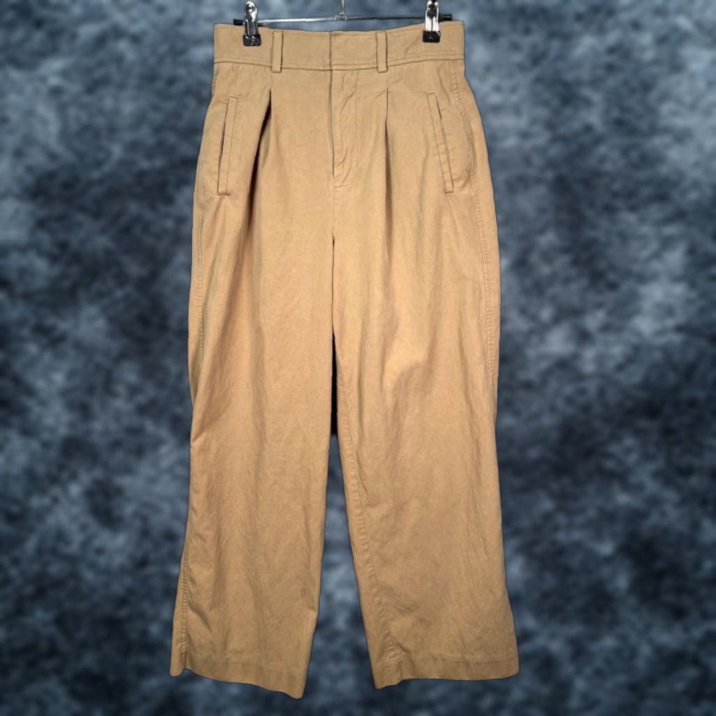 Everlane Everlane Pants Khaki Wide-Leg Pleated High-Waisted 0S Adult Womens Size 25" / US 0 / IT 36 - 1 Thumbnail